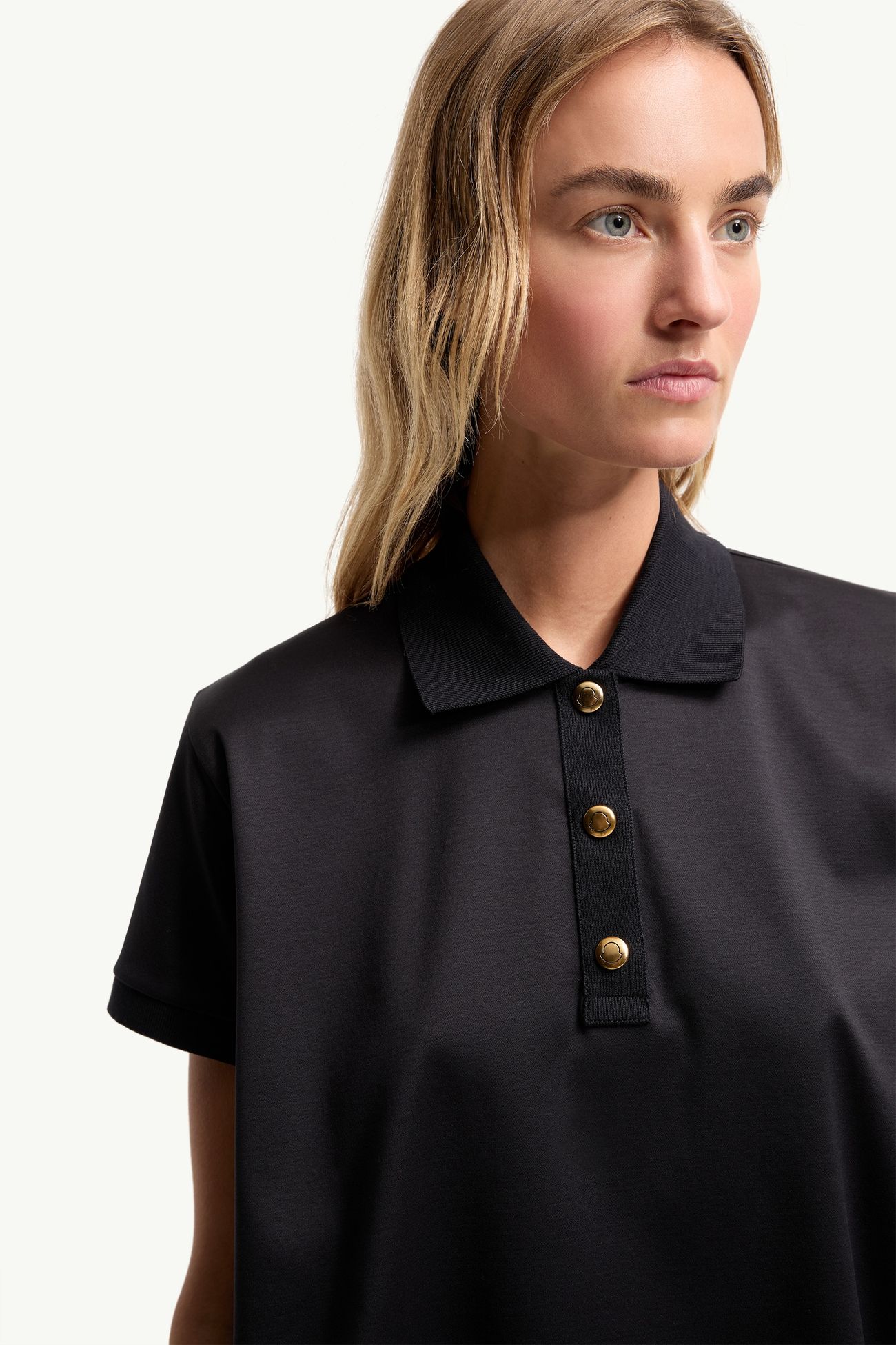 Poloshirt aus Baumwolle mit Ripsband-Logo Damen Dunkelblau Moncler 5