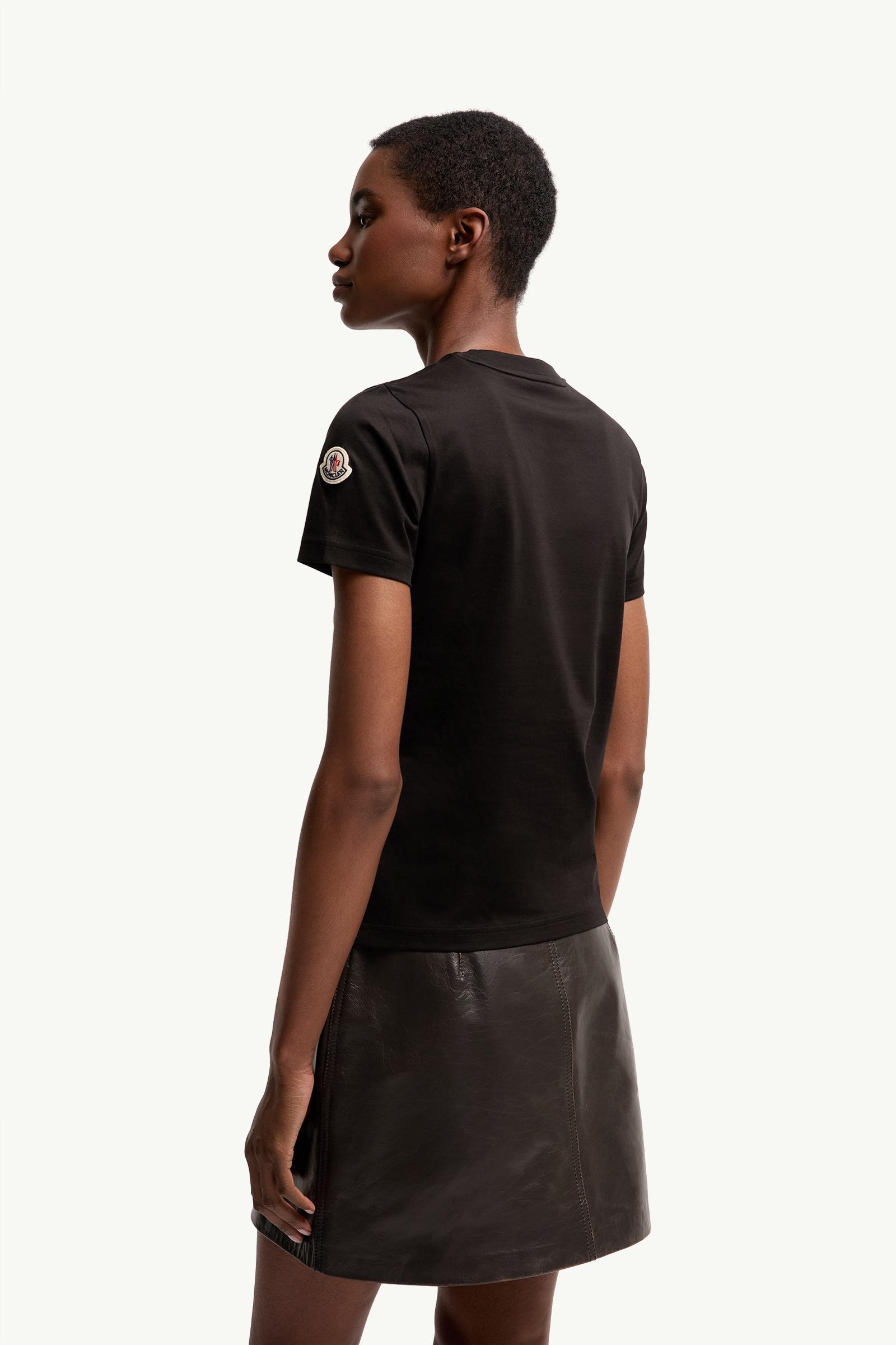 Black Sketch Logo Cotton T-Shirt - Tops & T-shirts for Women