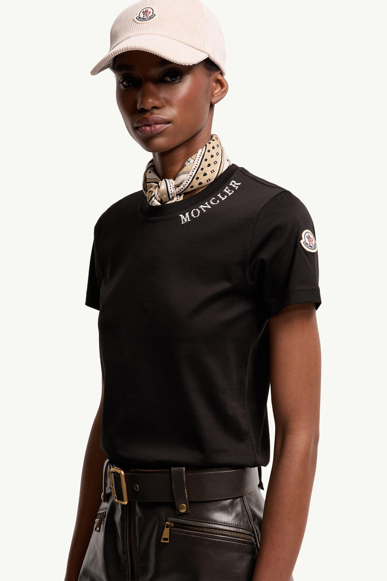 Black Sketch Logo Cotton T-Shirt - Tops & T-shirts for Women
