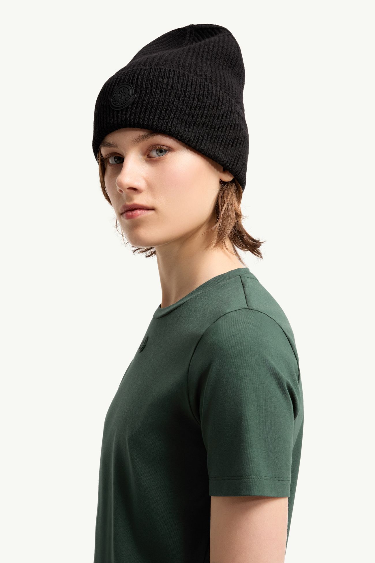 女士标识棉质平纹针织T恤 女士 深绿色 Moncler 1