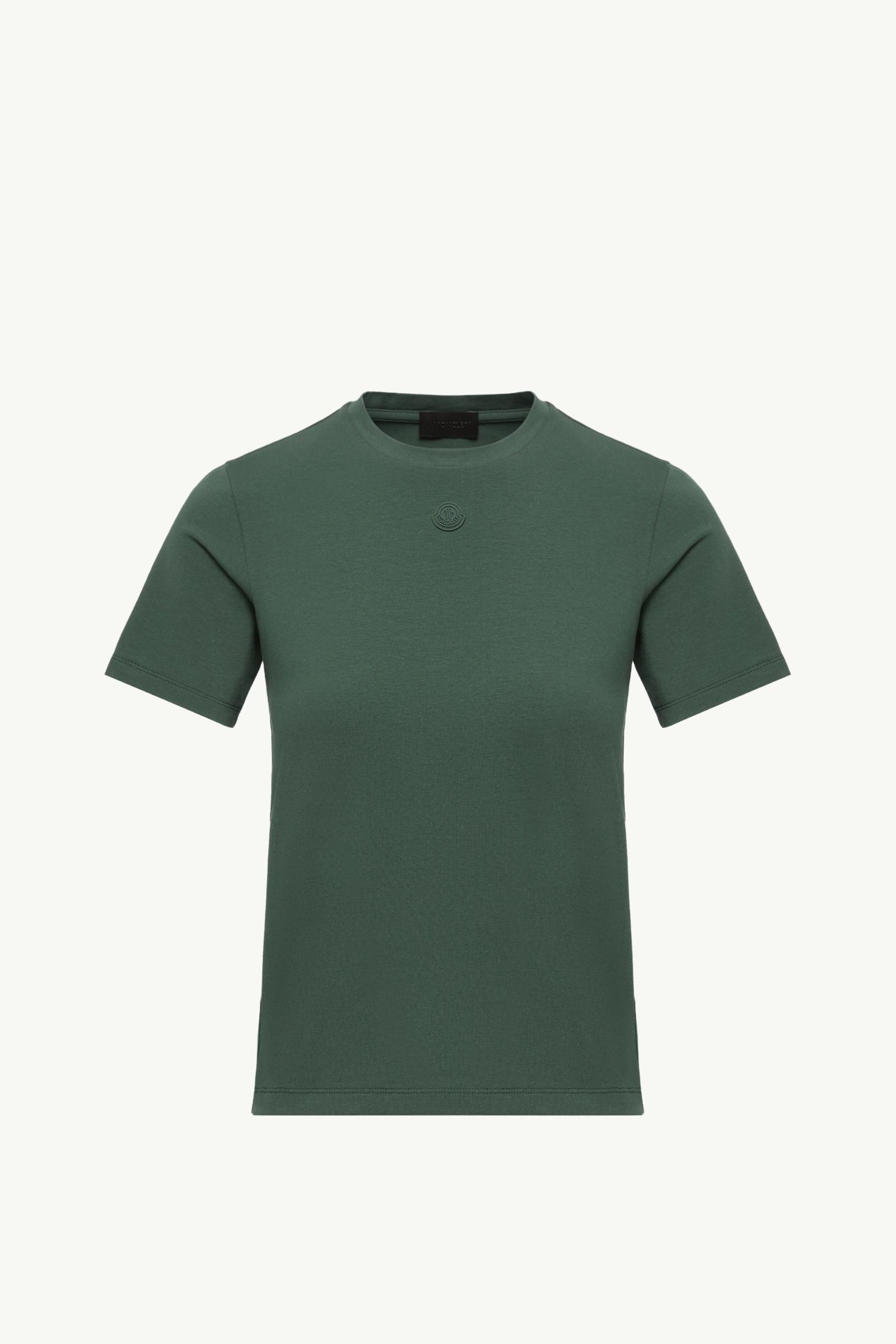 Logo Cotton Jersey T-Shirt Women Dark Green Moncler, 1 of 0