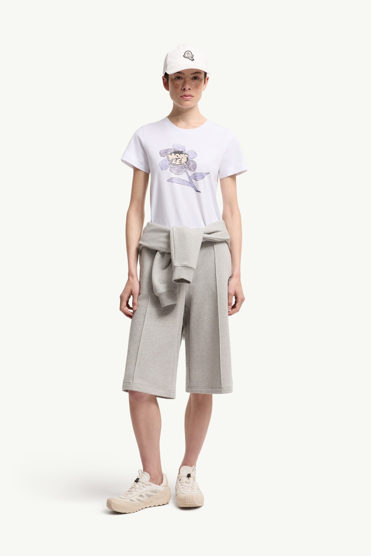 Cotton Jersey Printed T-Shirt Women White Moncler 0