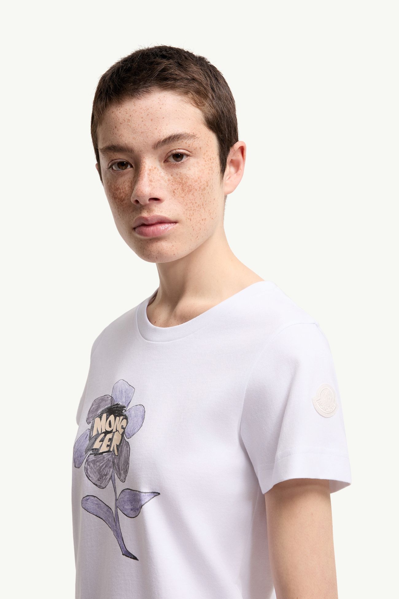 Cotton Jersey Printed T-Shirt Women White Moncler 1