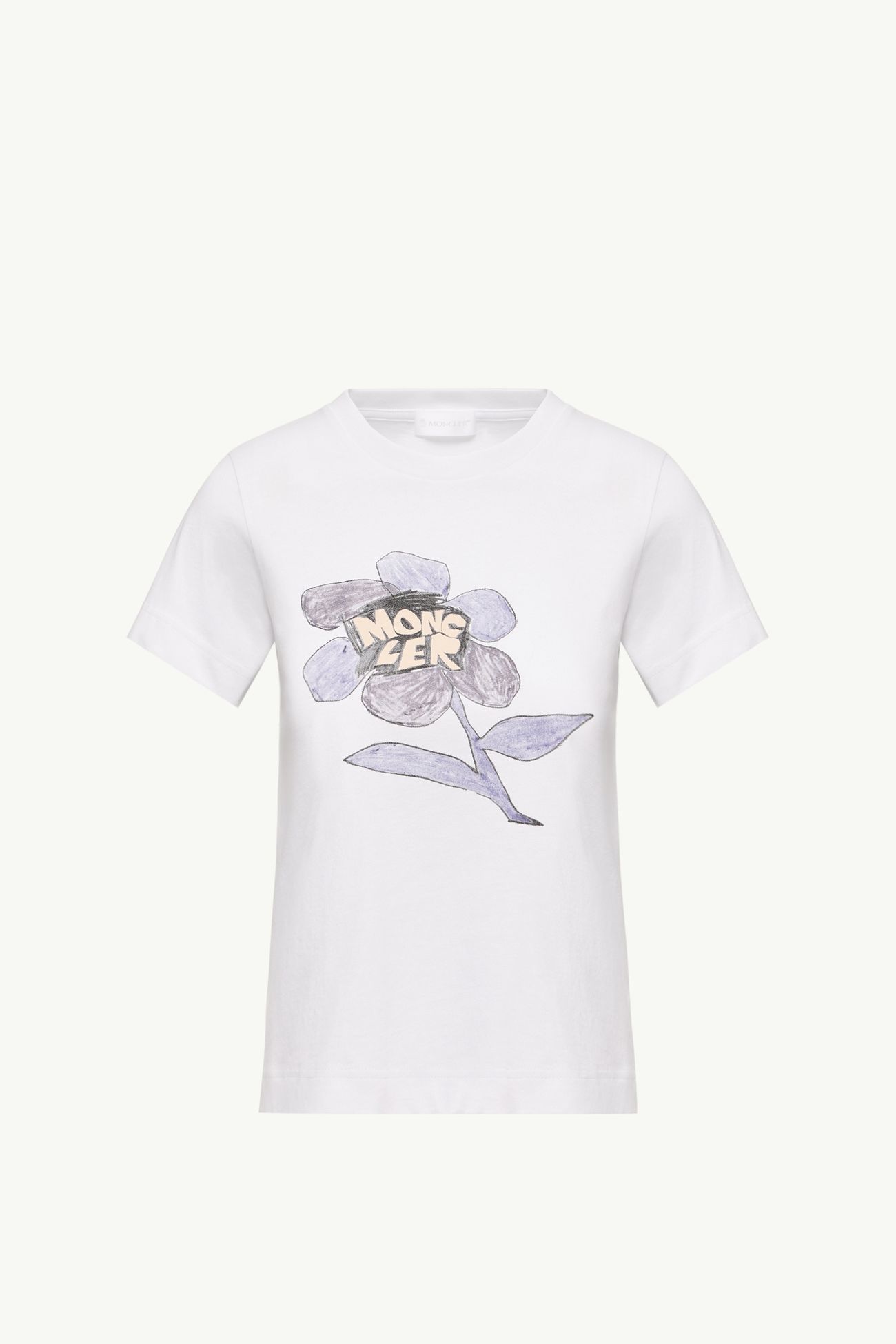 T-shirt imprimé en jersey de coton Femmes Blanc Moncler 2