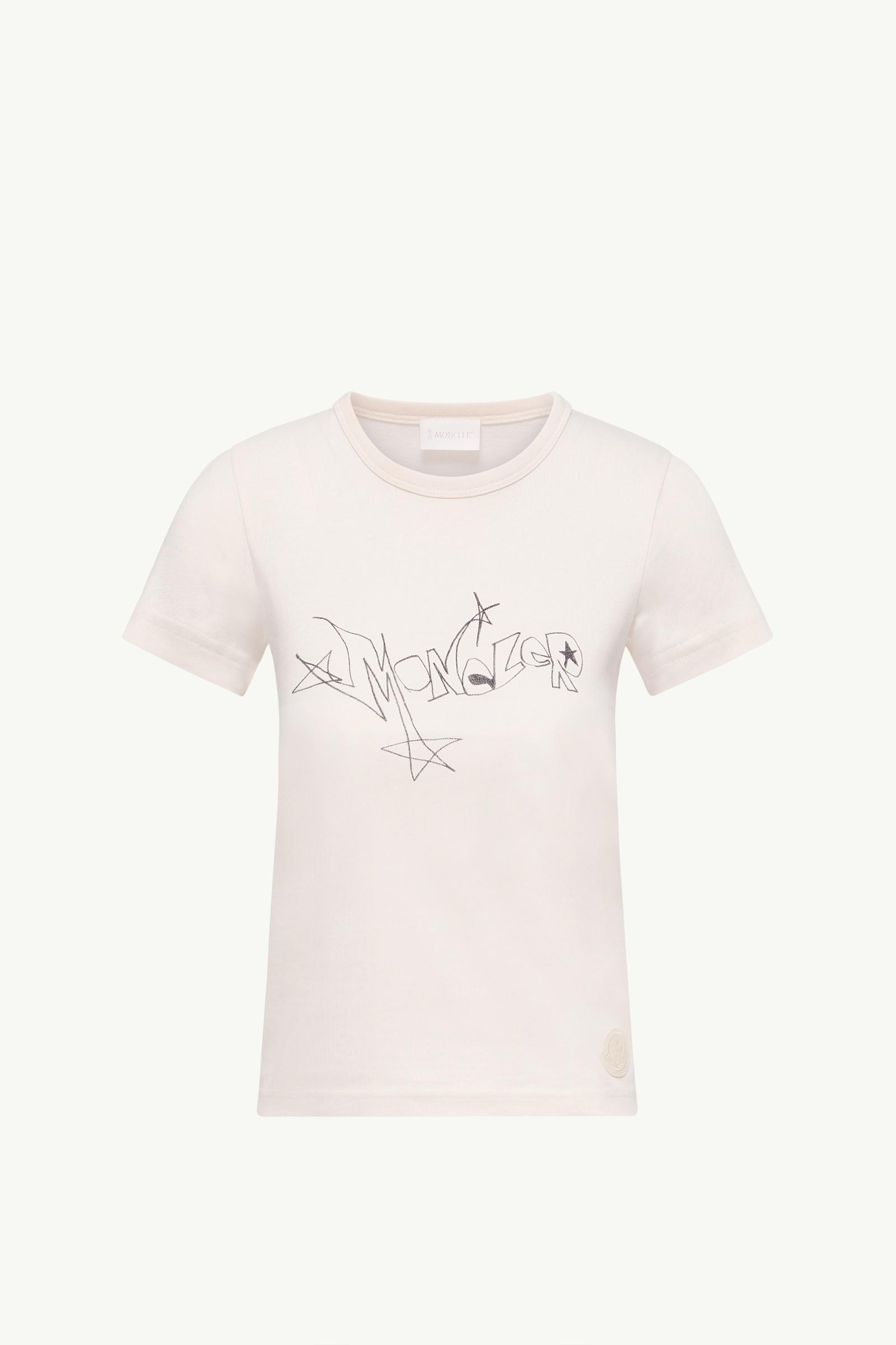 Printed Cotton Jersey T-Shirt Women White Moncler, 1 of 0
