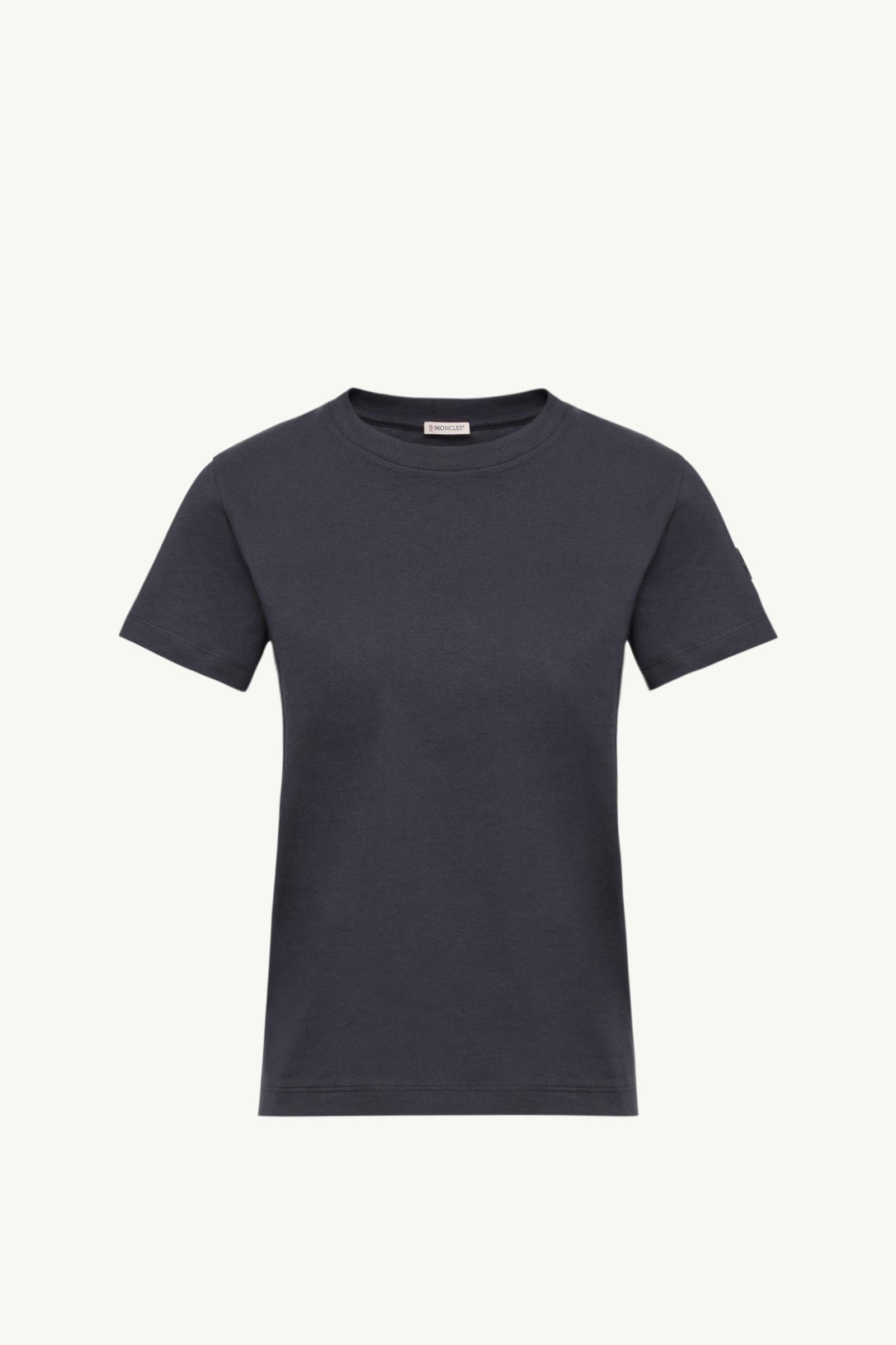 Logo Patch Cotton Jersey T-Shirt Women Dark Blue Moncler, 1 of 0
