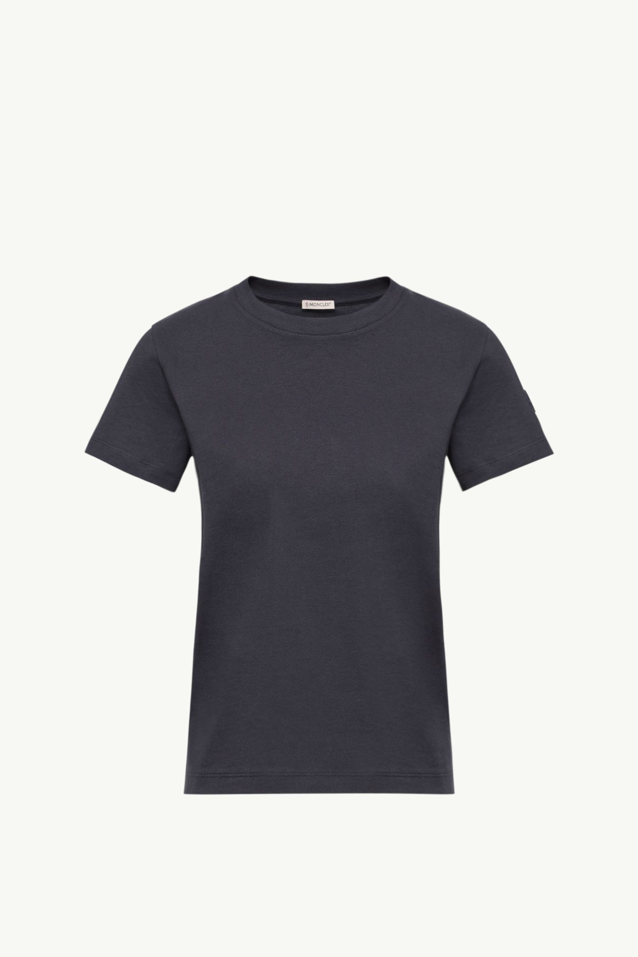 T-shirt in jersey di cotone con patch logato Donna Blu Scuro Moncler 2