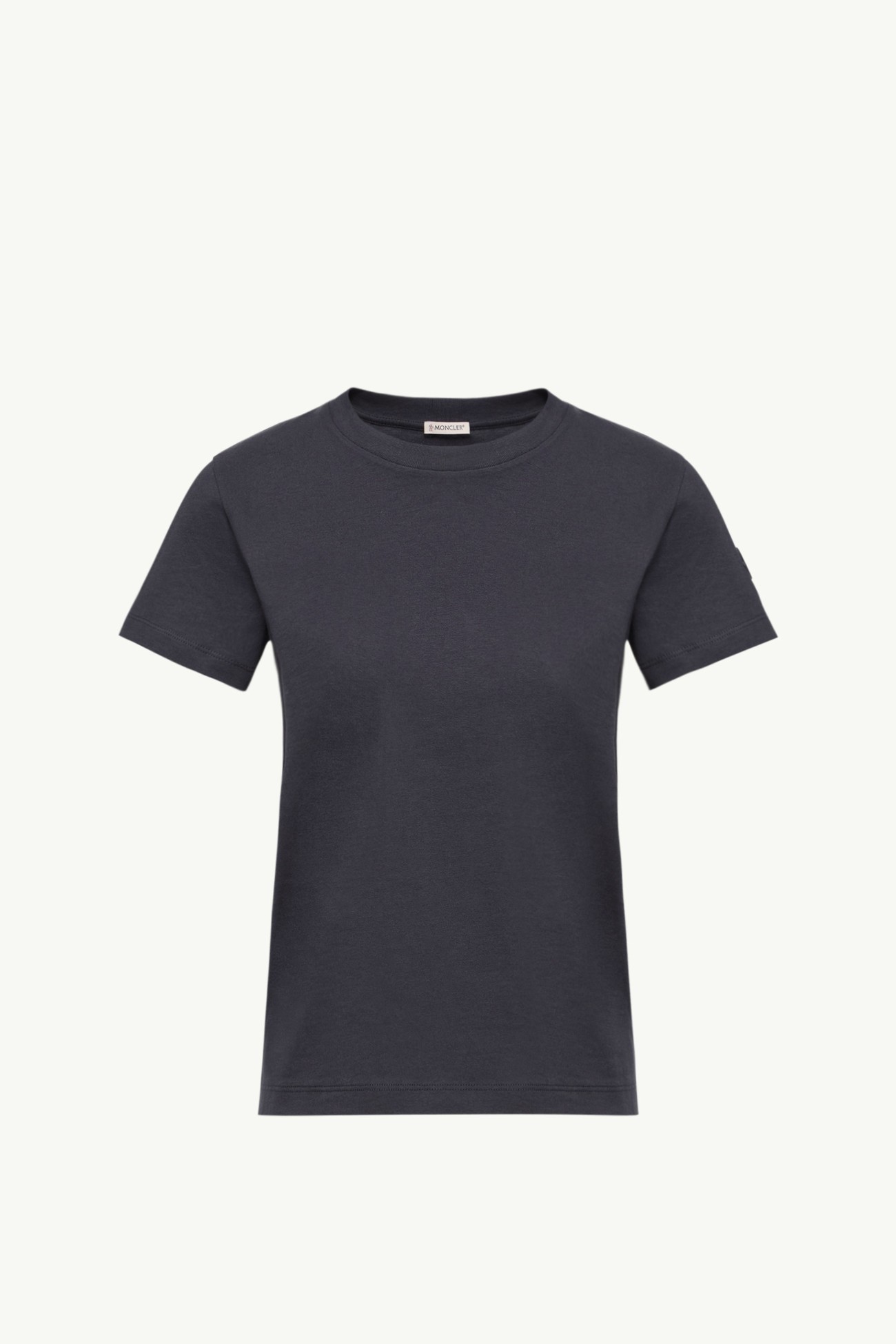 T-shirt in jersey di cotone con patch logato Donna Blu Scuro Moncler 2
