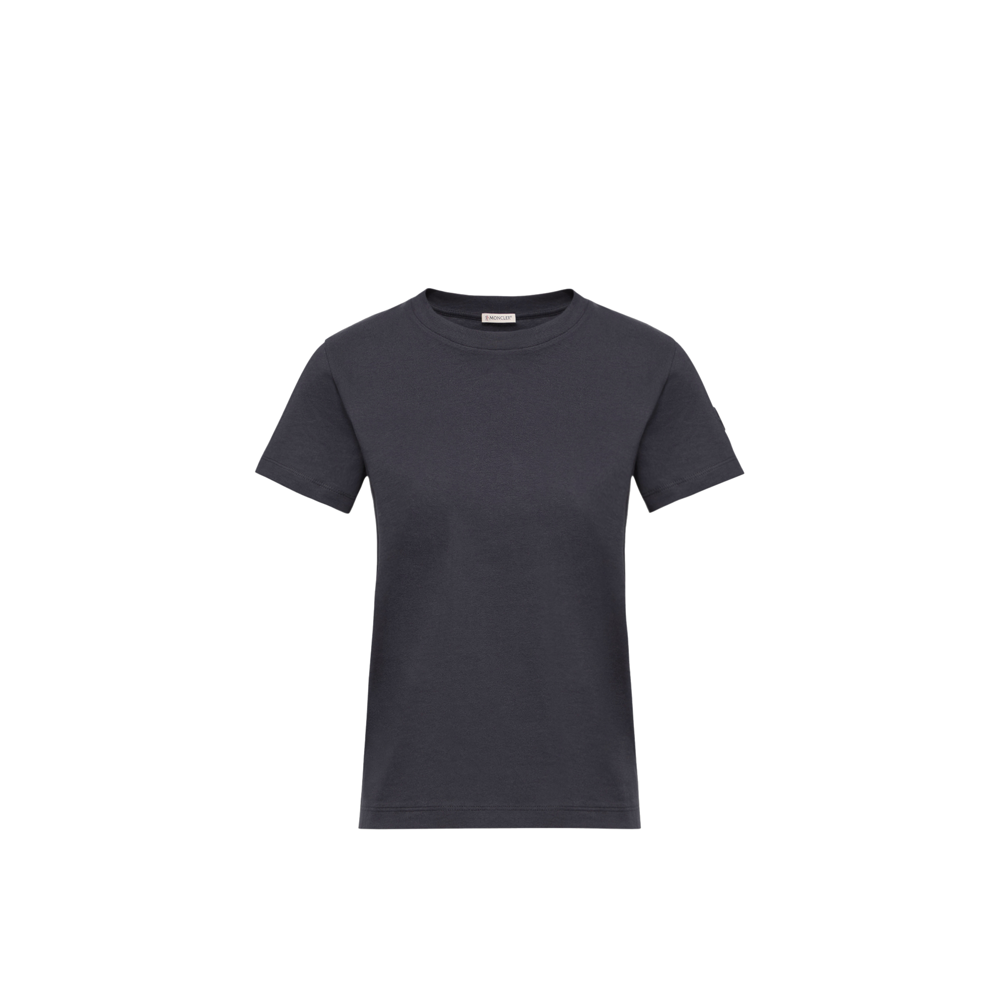 Moncler   Logo Patch Cotton Jersey T-Shirt for Women in Blue, Size: L