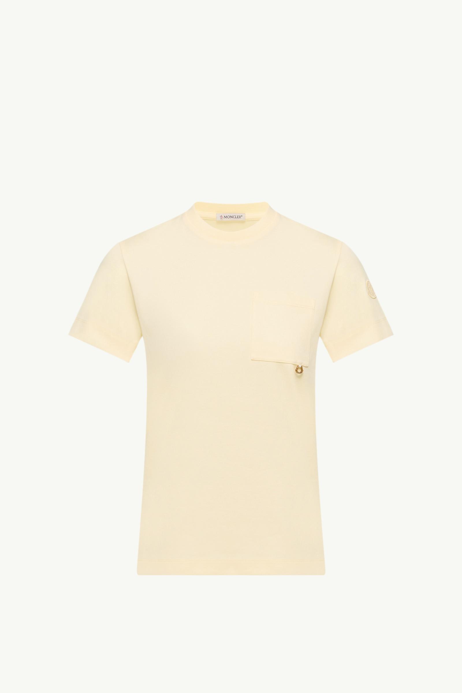 Metal Logo Cotton T-Shirt Women Light Yellow Moncler, 1 of 0