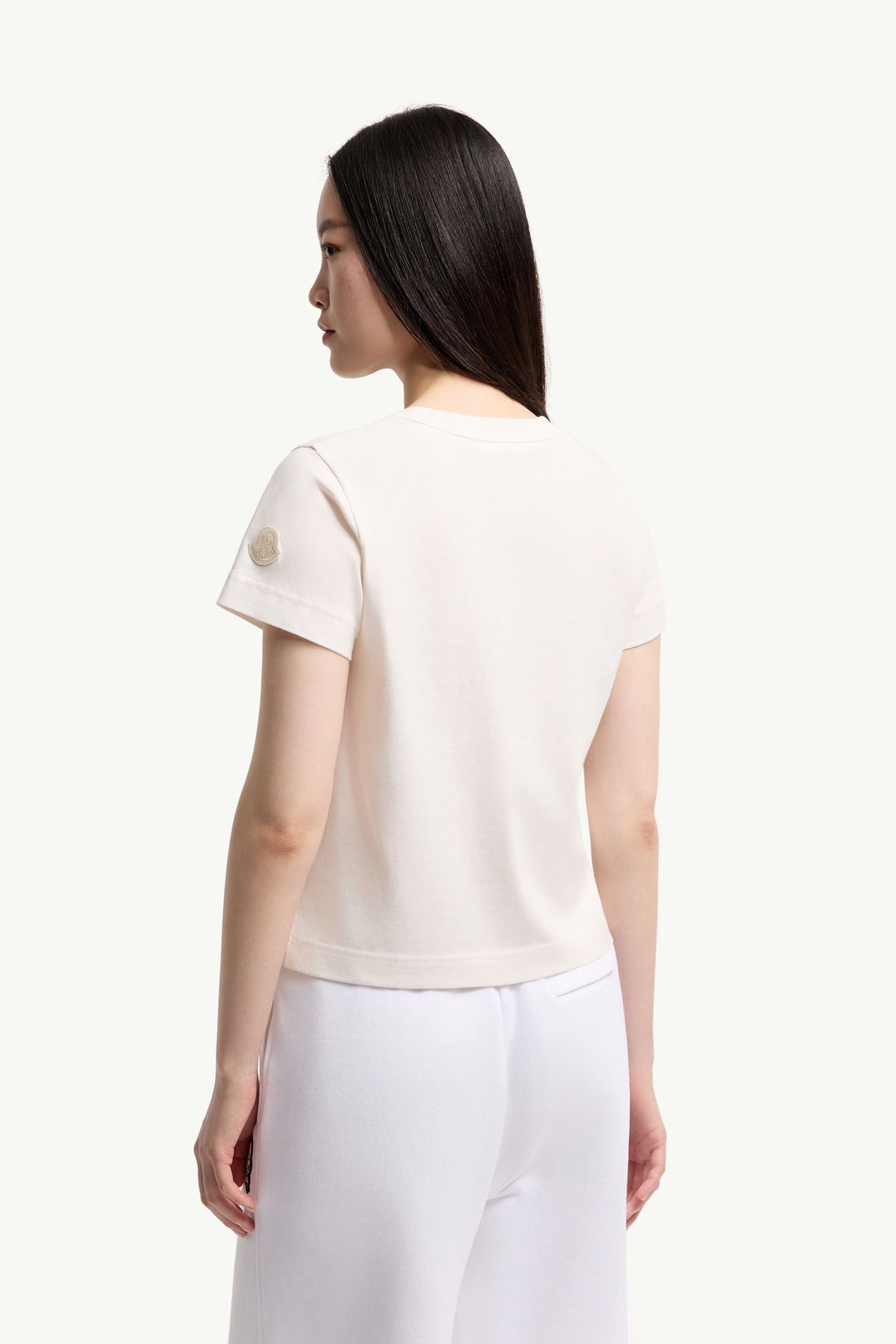 Embroidered Bow Cotton T-Shirt Women White Moncler 4