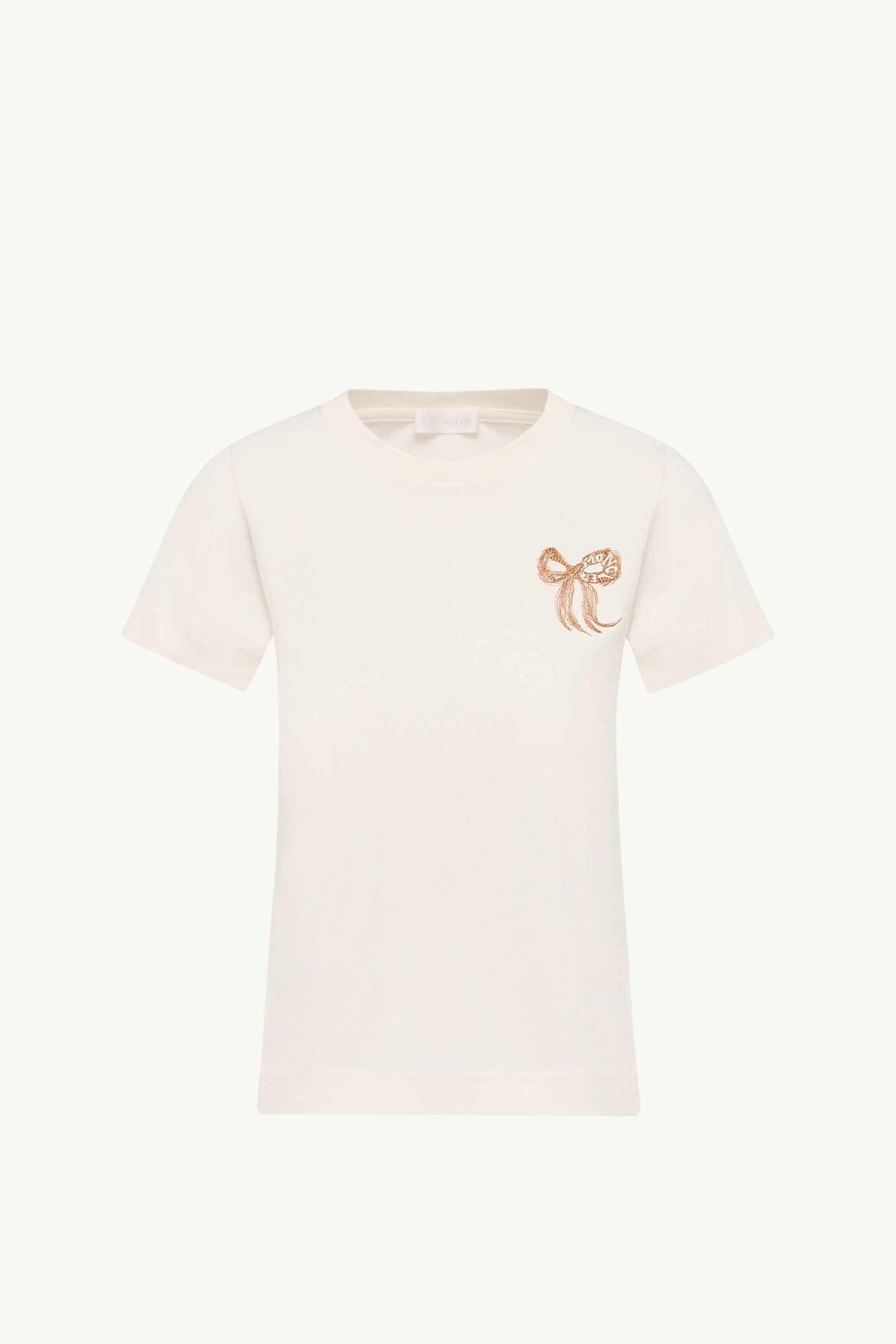 Embroidered Bow Cotton T-Shirt Women White Moncler 2
