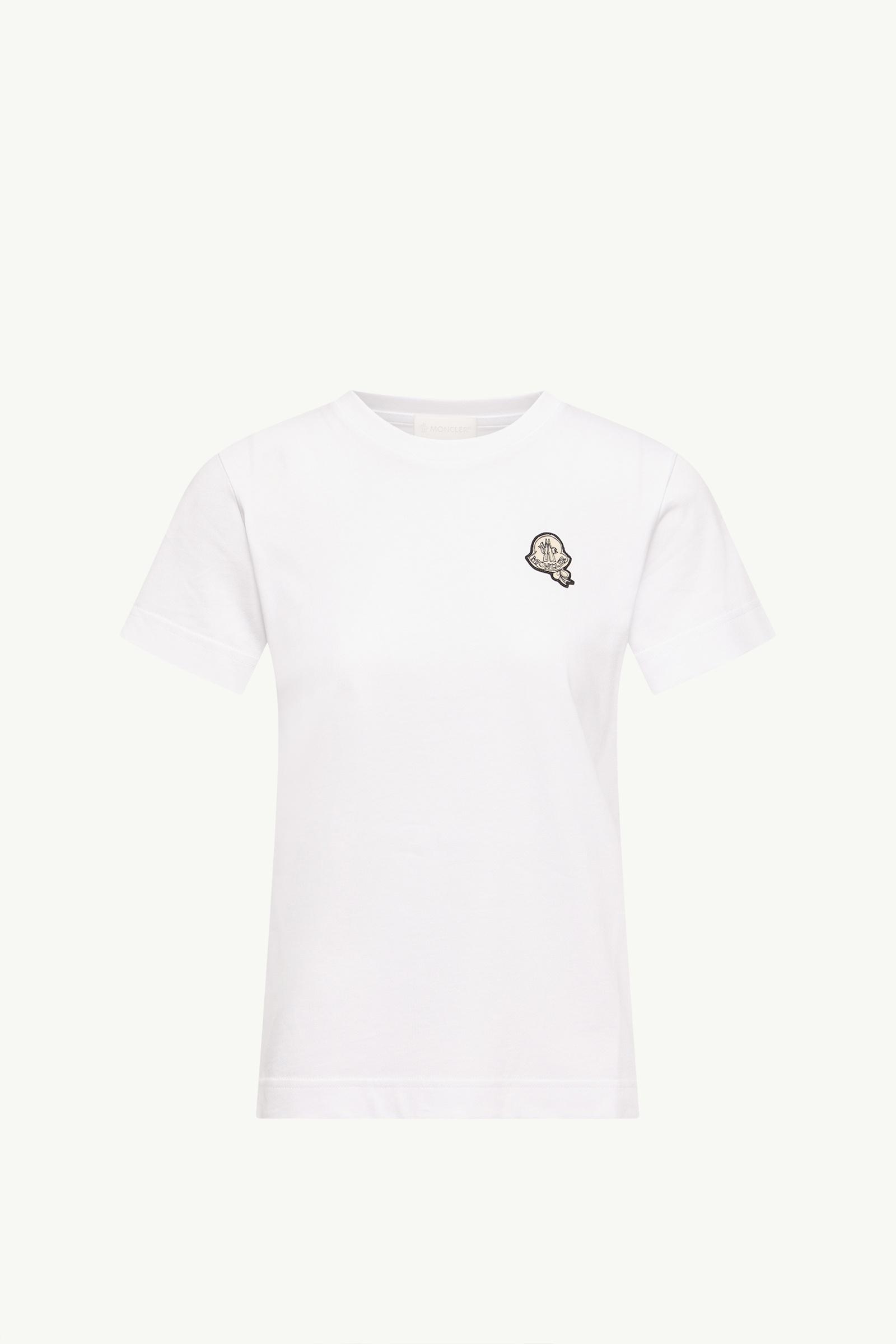 Logo Patch Cotton T-Shirt Women White Moncler, 1 of 0