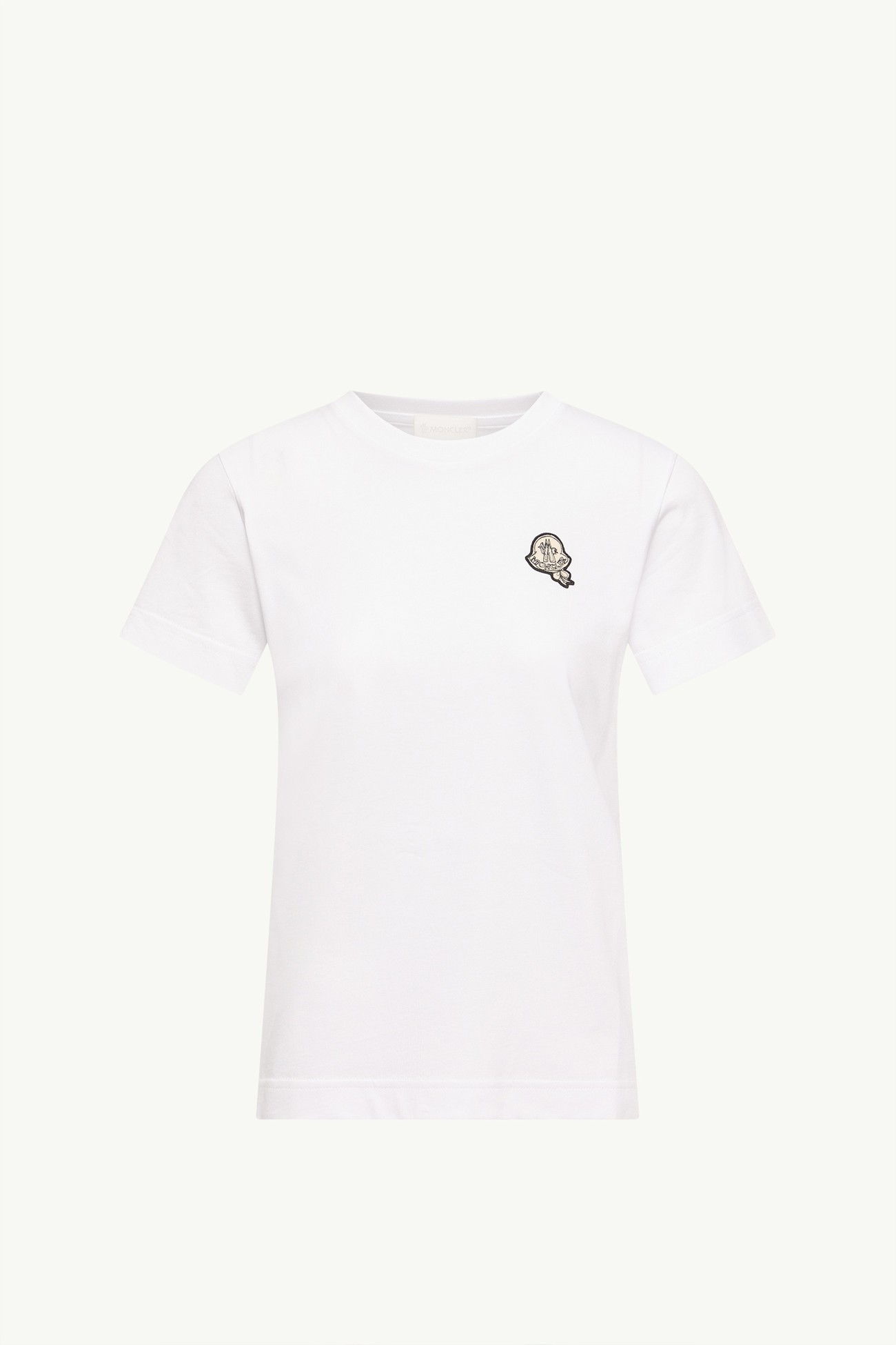 T-Shirt aus Baumwolle mit Logo-Aufnäher Damen Weiß Moncler 2