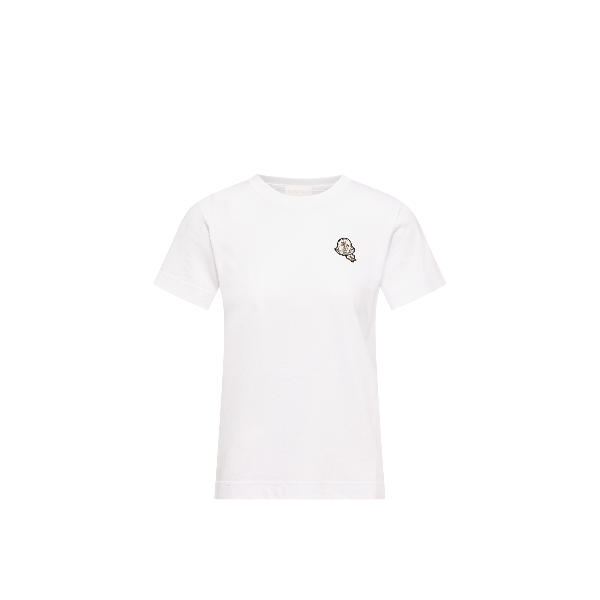 Moncler   Logo Patch Cotton T-Shirt for Women in White, Size: Xs
