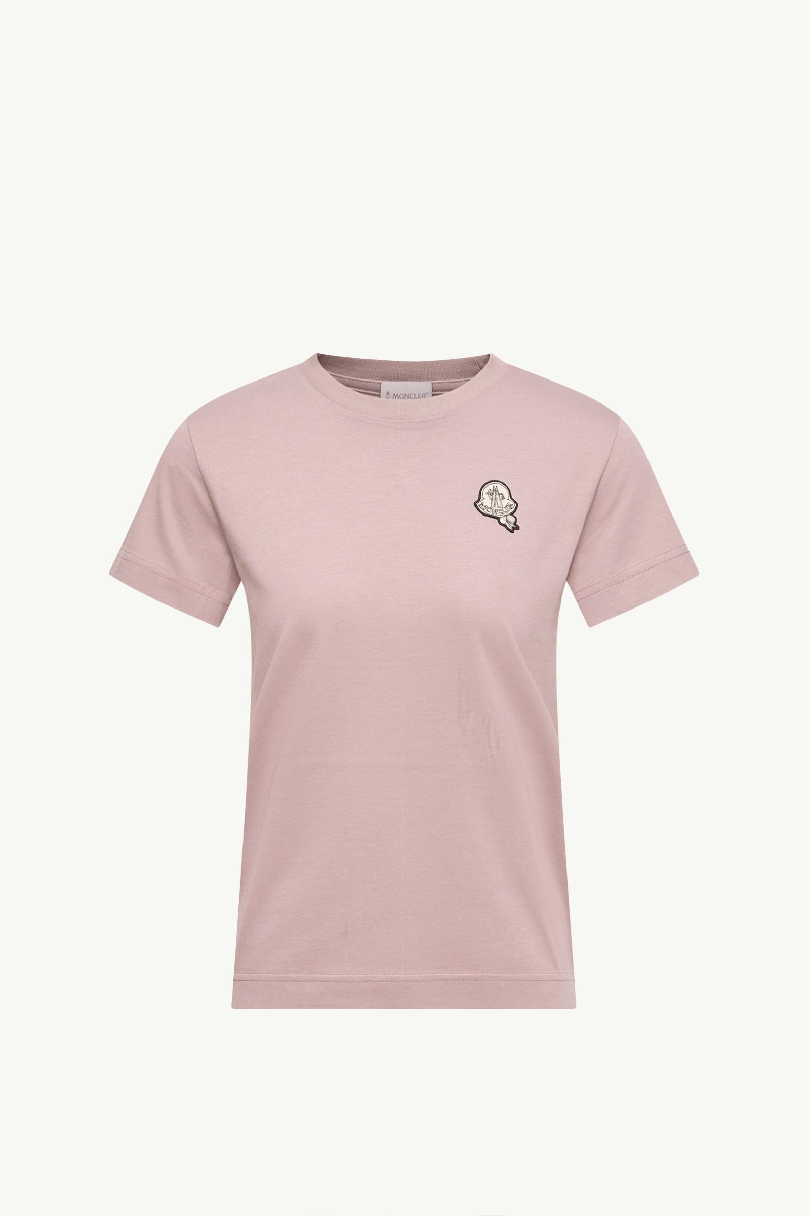 Logo Patch Cotton T-Shirt Women Light Pink Moncler, 1 of 0