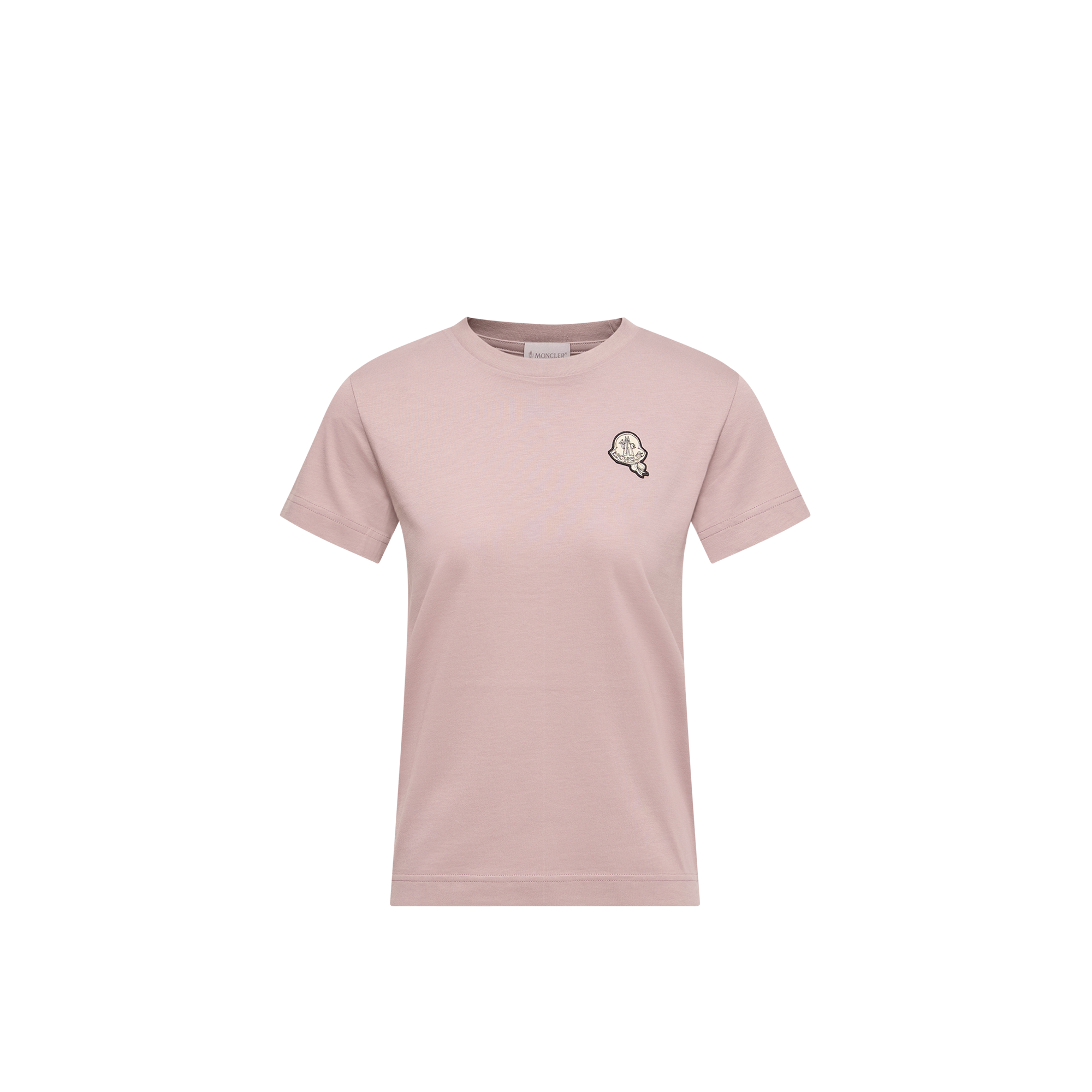 Moncler   Logo Patch Cotton T-Shirt for Women in Pink, Size: Xs