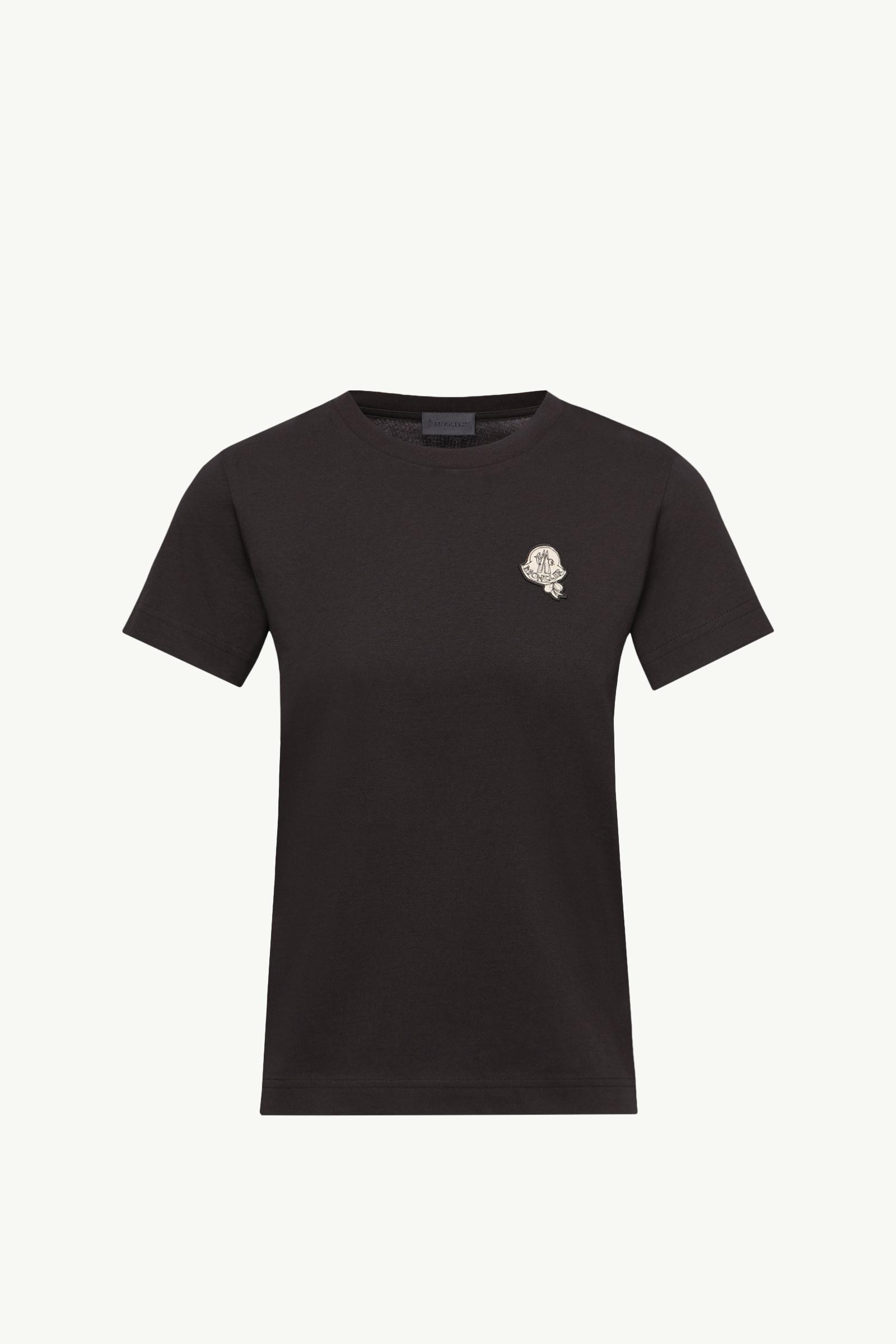Logo Patch Cotton T-Shirt Women Black Moncler, 1 of 0