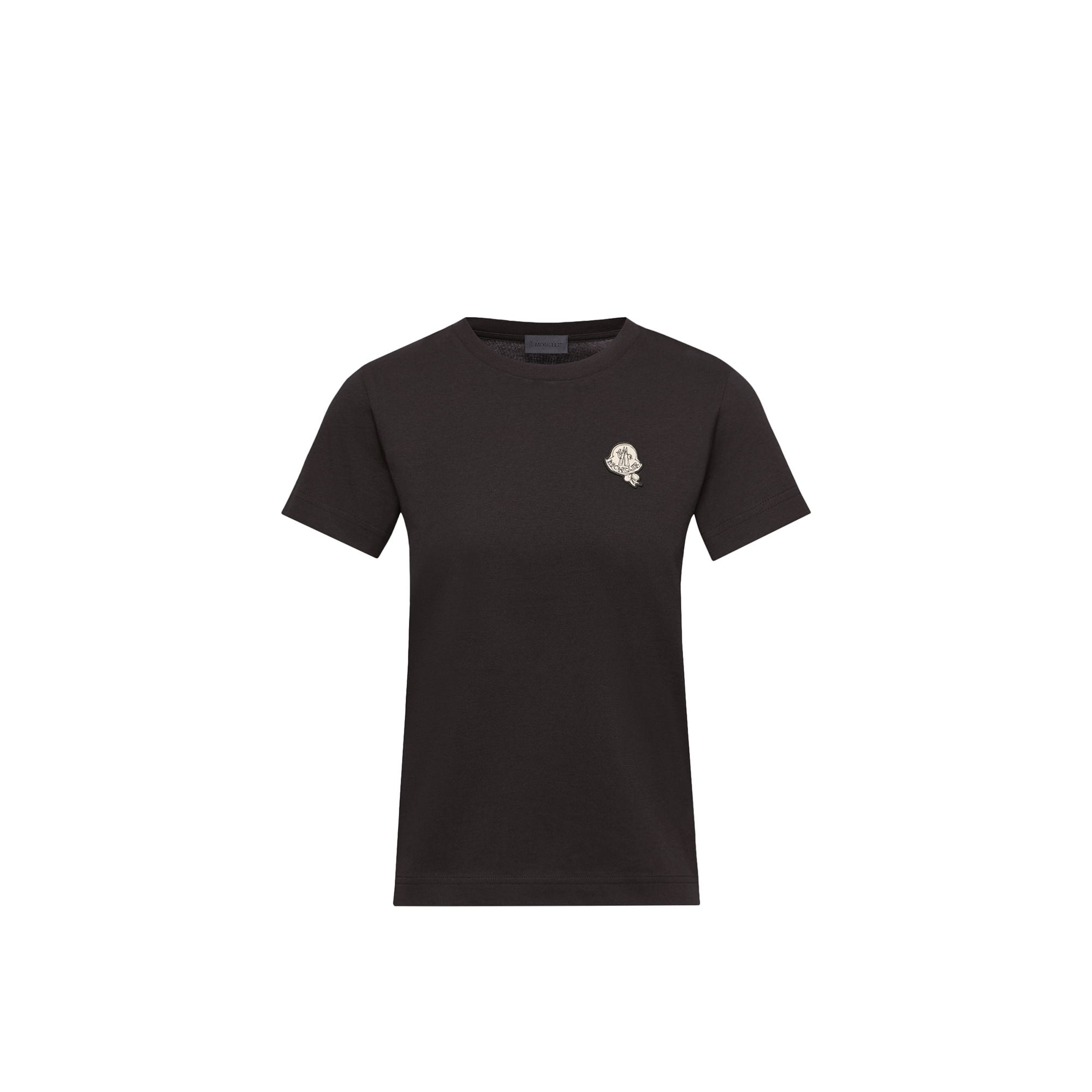 Moncler   Logo Patch Cotton T-Shirt for Women in Black, Size: Xs