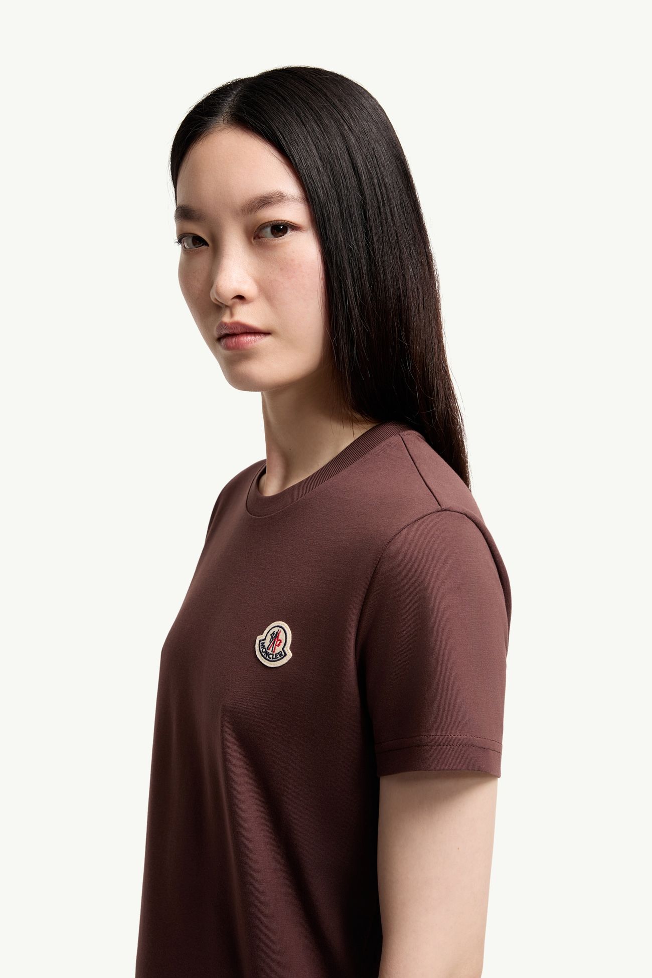 Logo Patch Cotton T-Shirt (Pack of Three) Women White Ivory & Grey & Dark Lilac Moncler 1