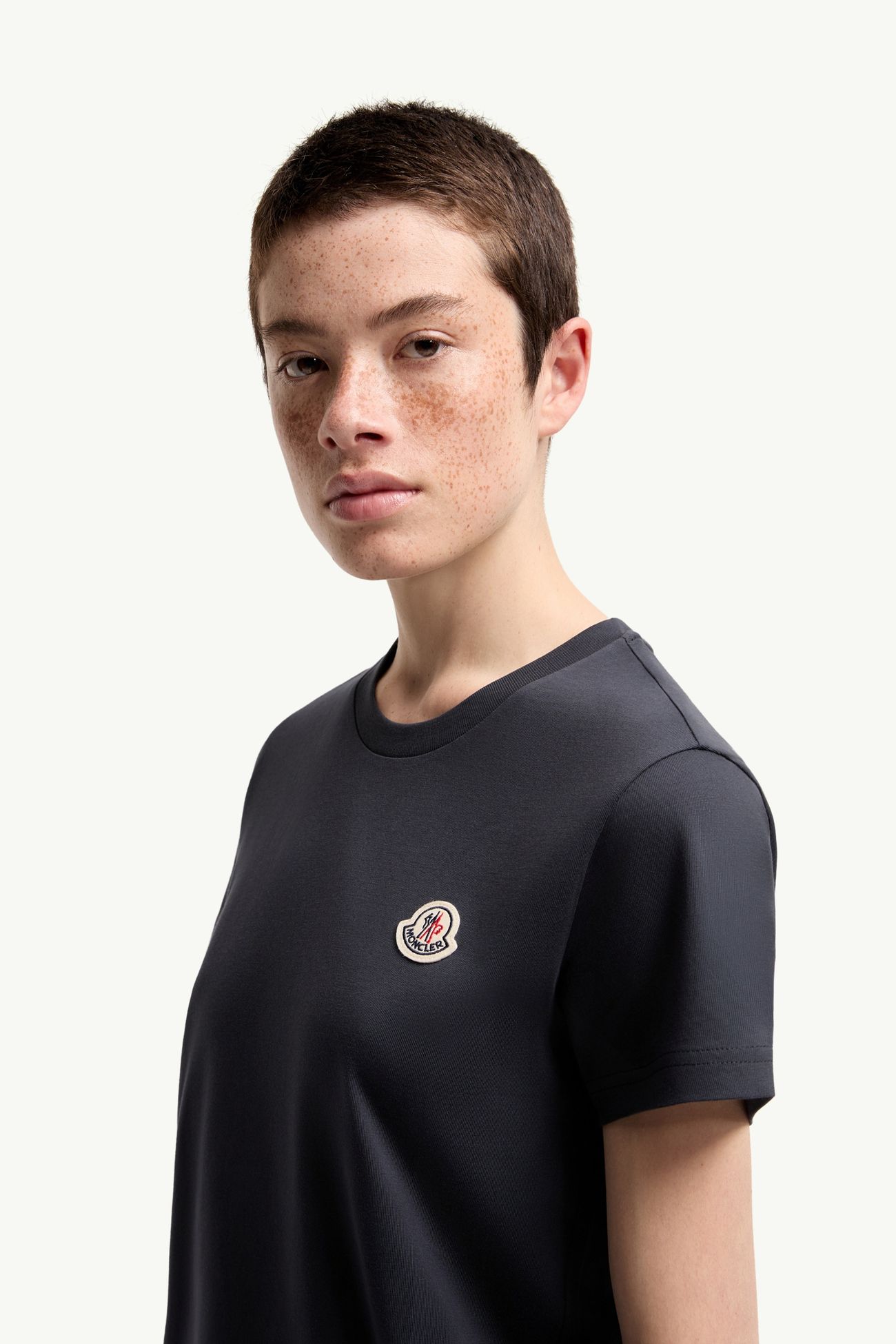 Logo Patch Cotton T-Shirt (Pack of Three) Women Blue & White & Grey Moncler 1