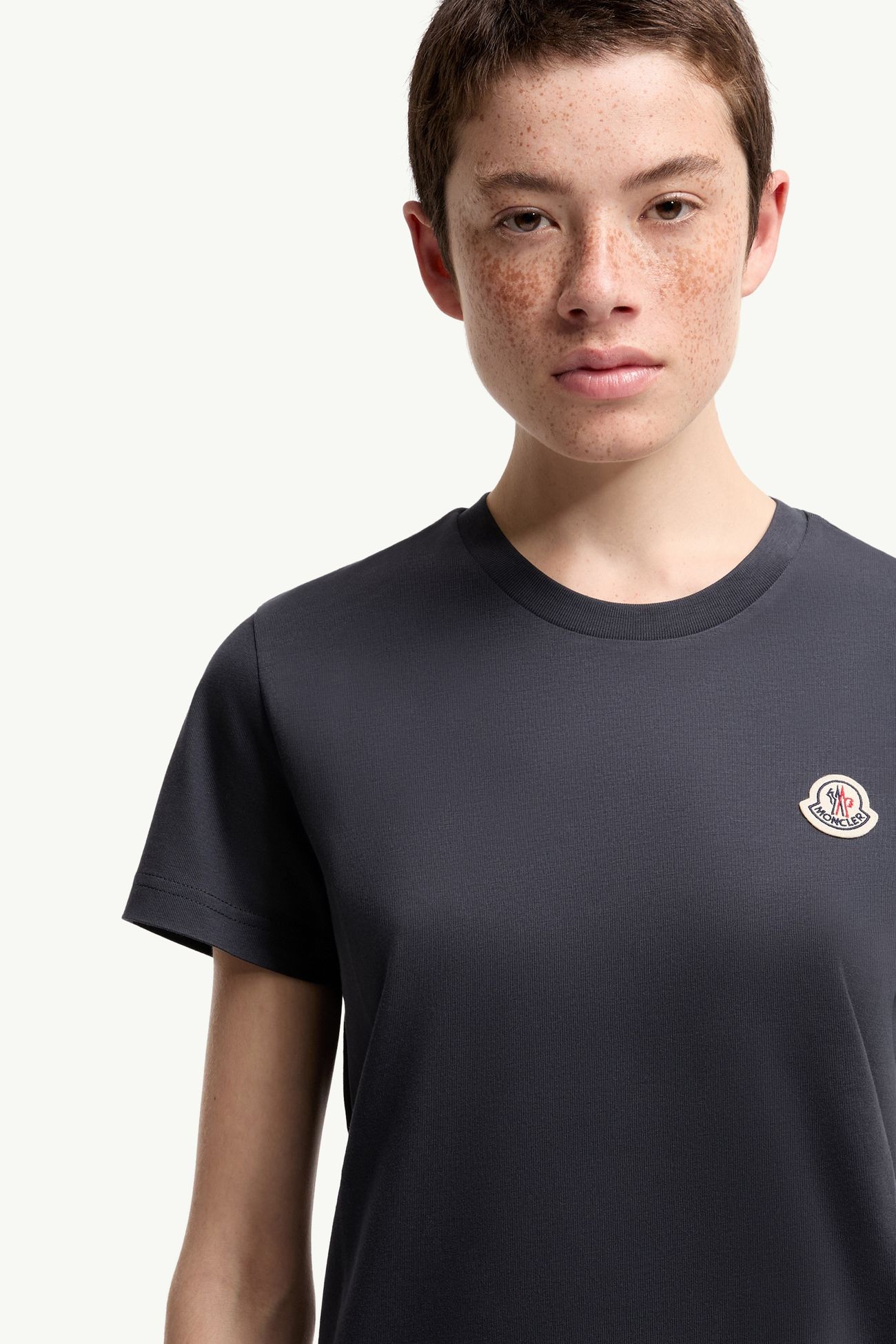 標誌貼片棉質T恤（三件裝） 女士 藍色、白色和灰色 Moncler 5