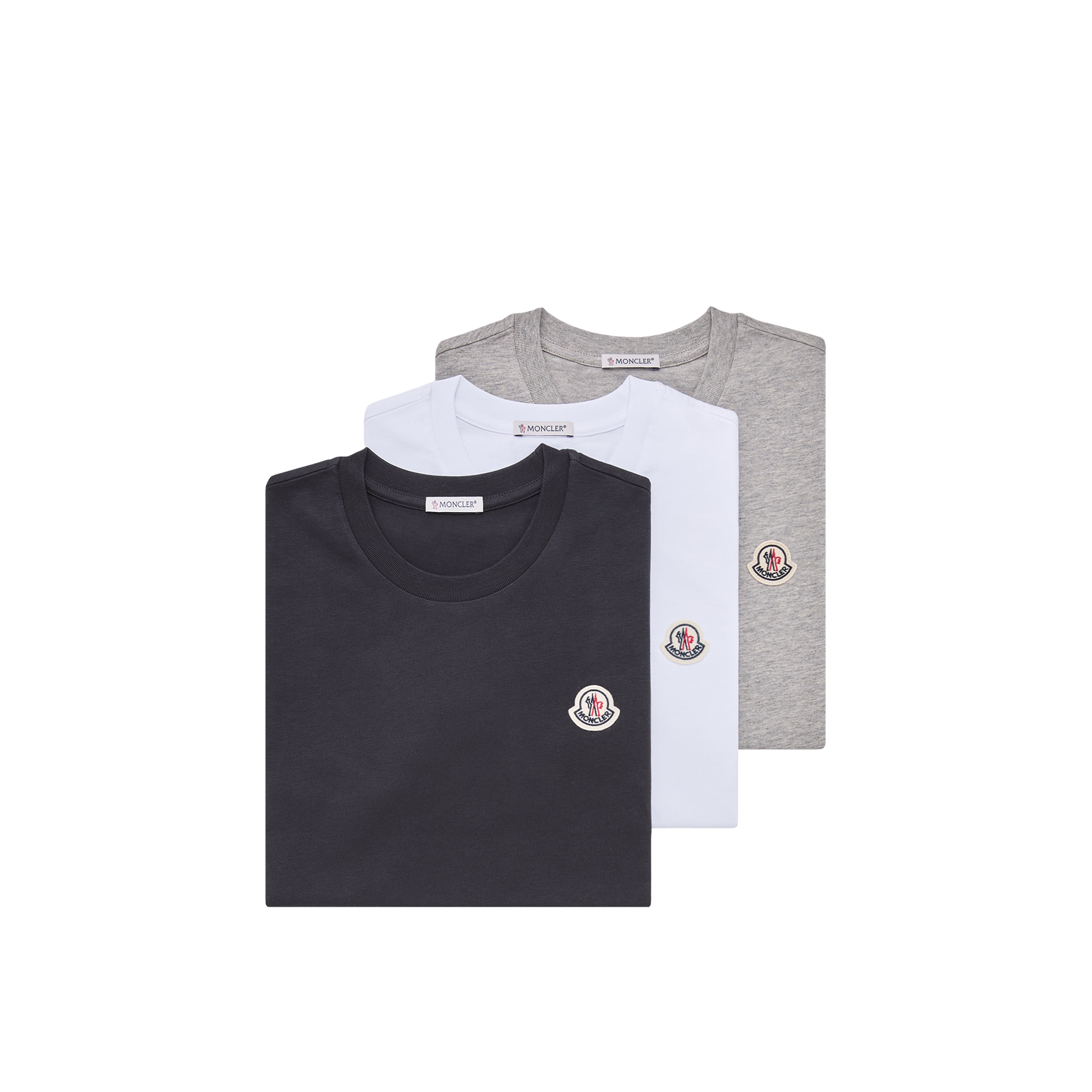 Moncler   Logo Patch Cotton T-Shirt (Pack Of Three) for Women, Size: S