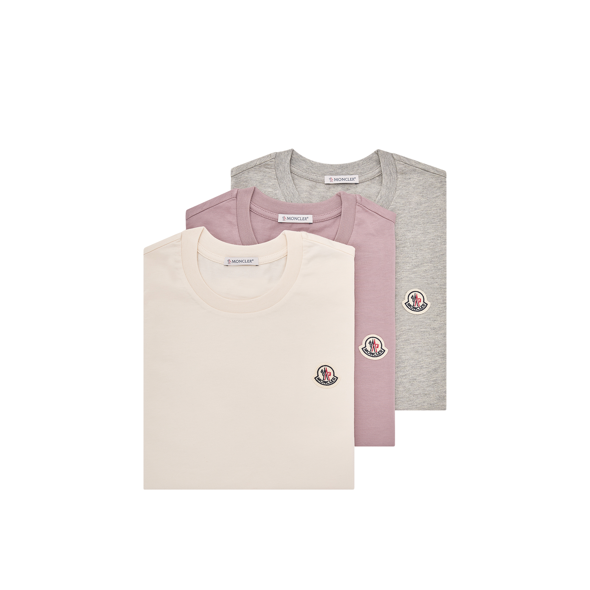 Moncler   Logo Patch Cotton T-Shirt (Pack Of Three) for Women, Size: Xl