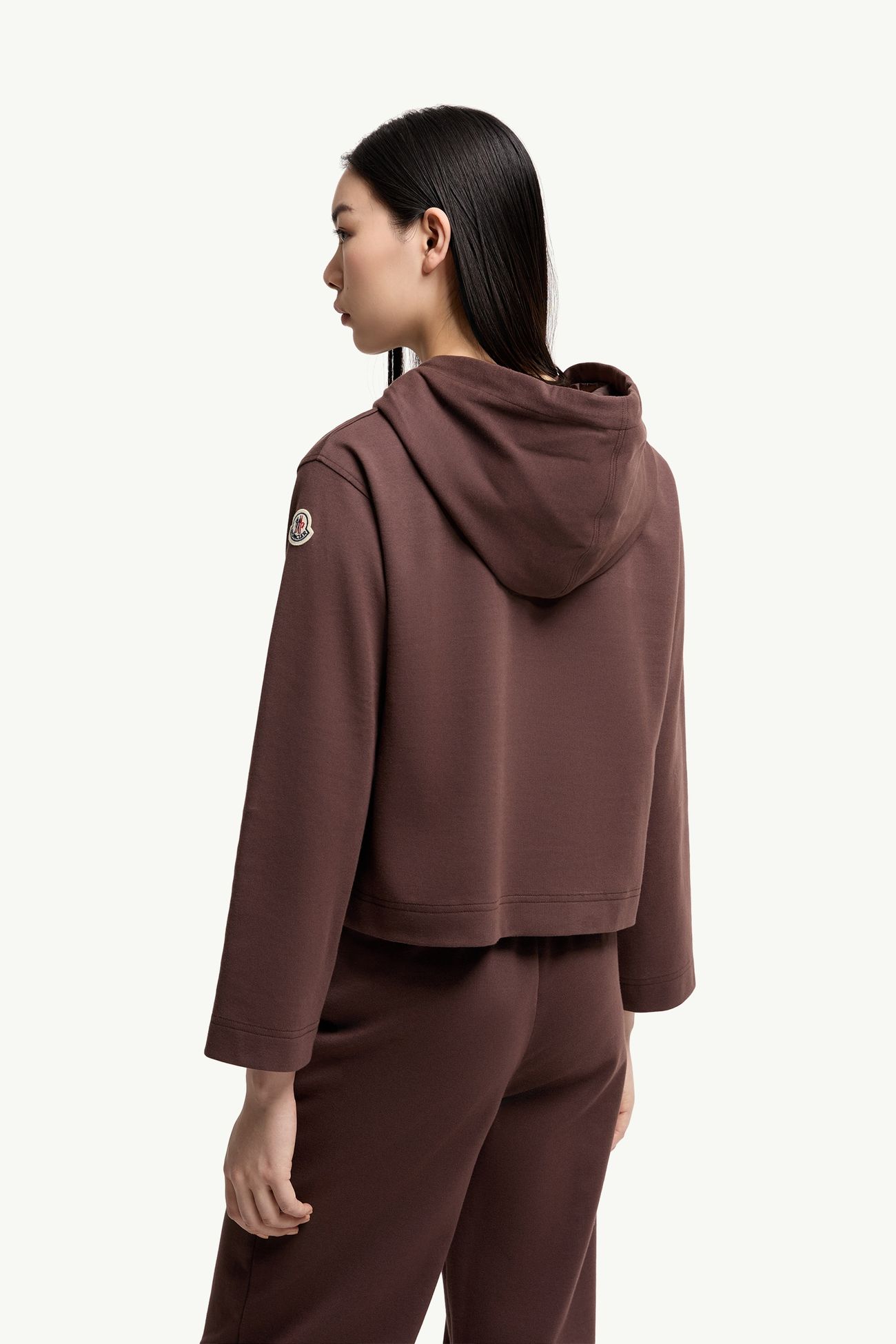 코튼 혼방 후드 스웨트셔츠 여성 브라운 Moncler 4