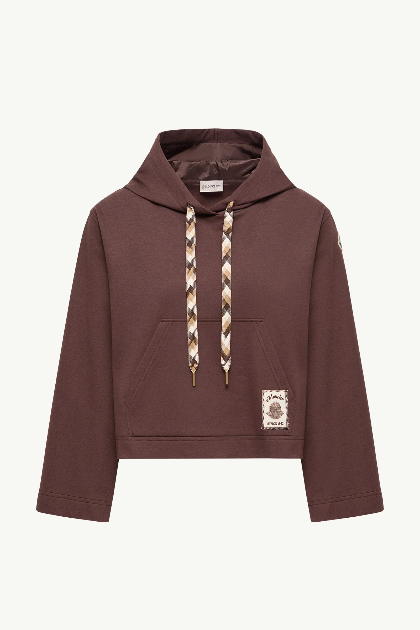 Sweat à capuche en coton mélangé Femmes Marron Moncler, 1 of 0