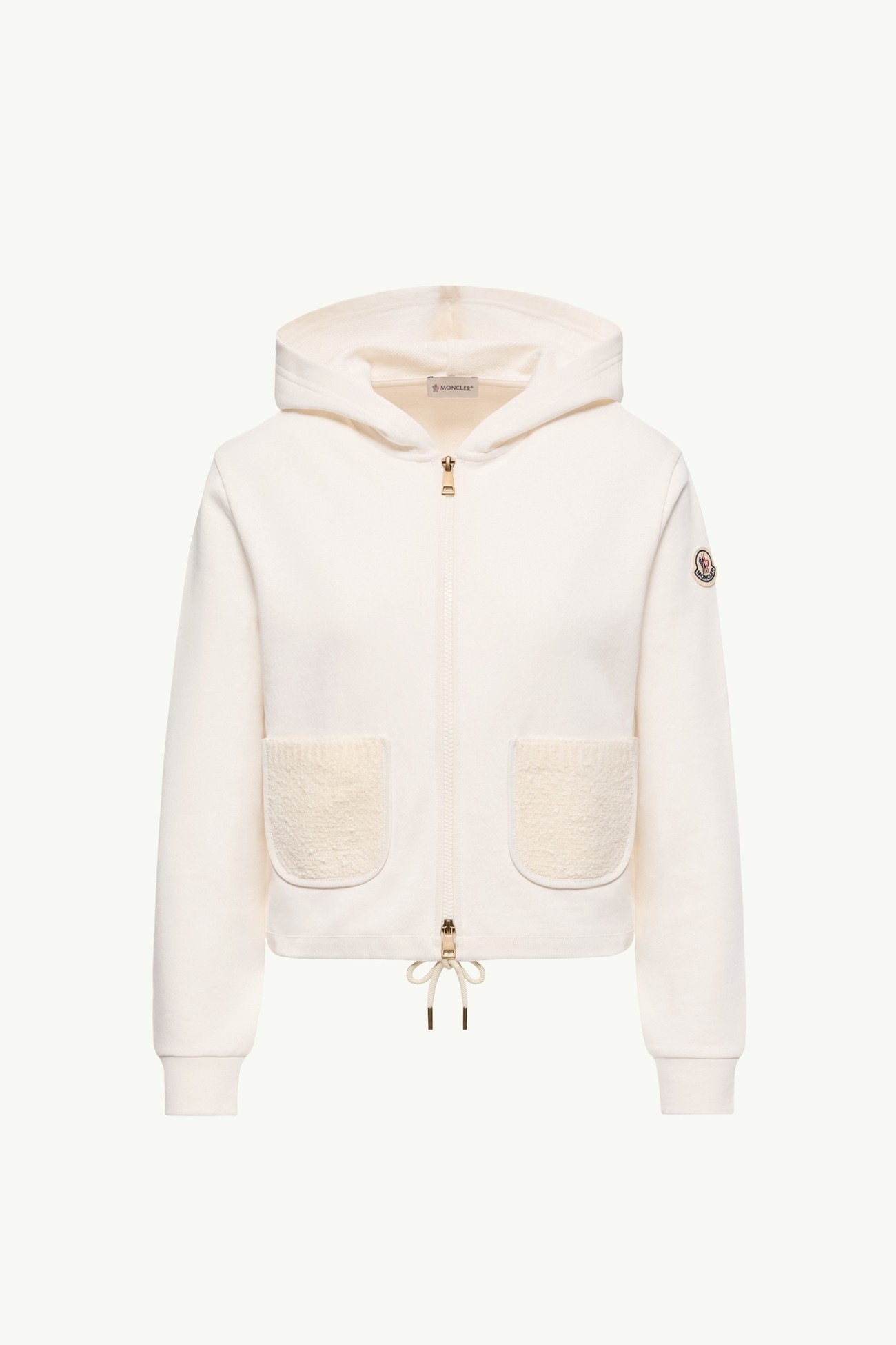 Felpa con zip in misto cotone Donna Bianco Moncler 2