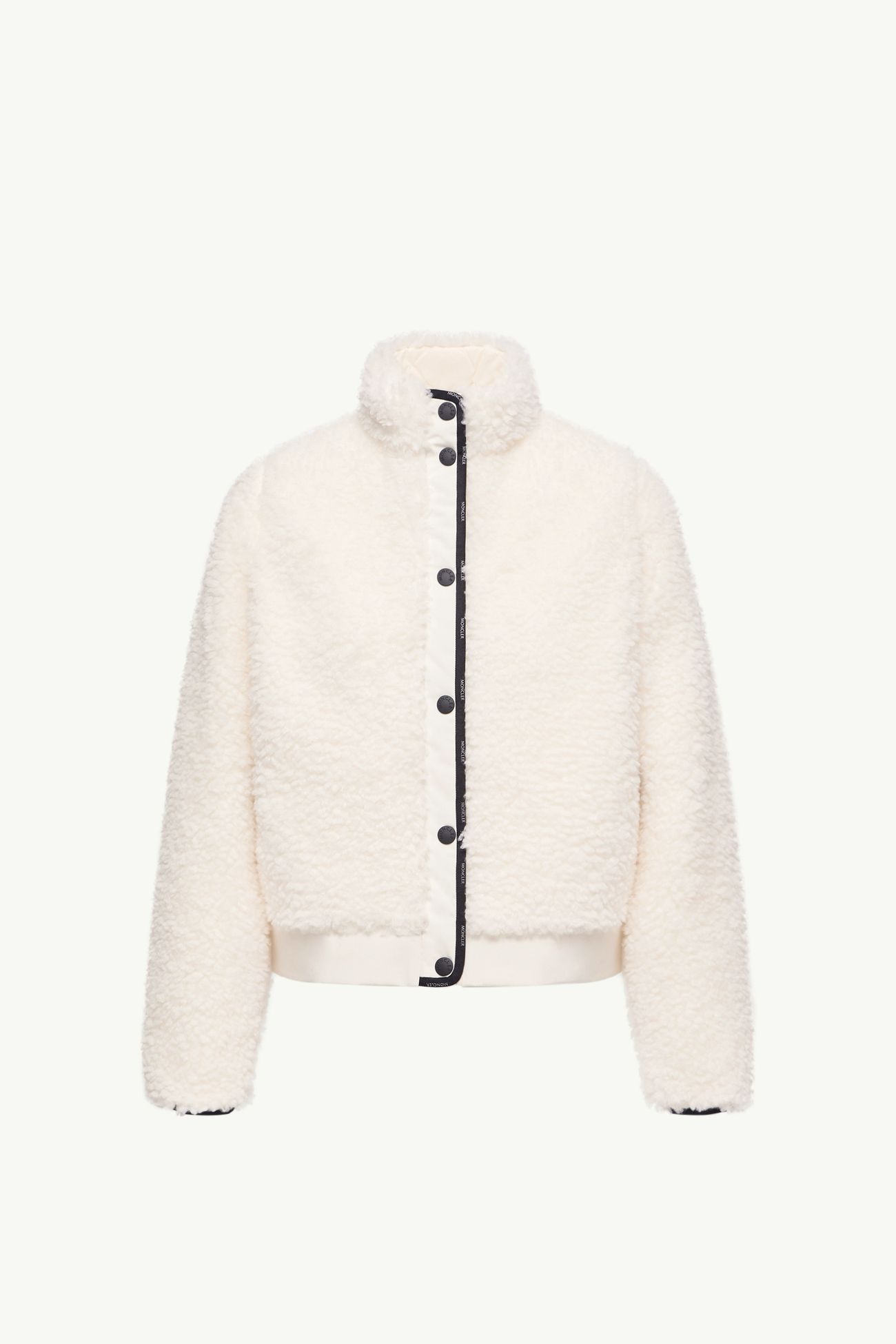 菱形絎縫夾層開襟毛衣 女士 白色 Moncler 2