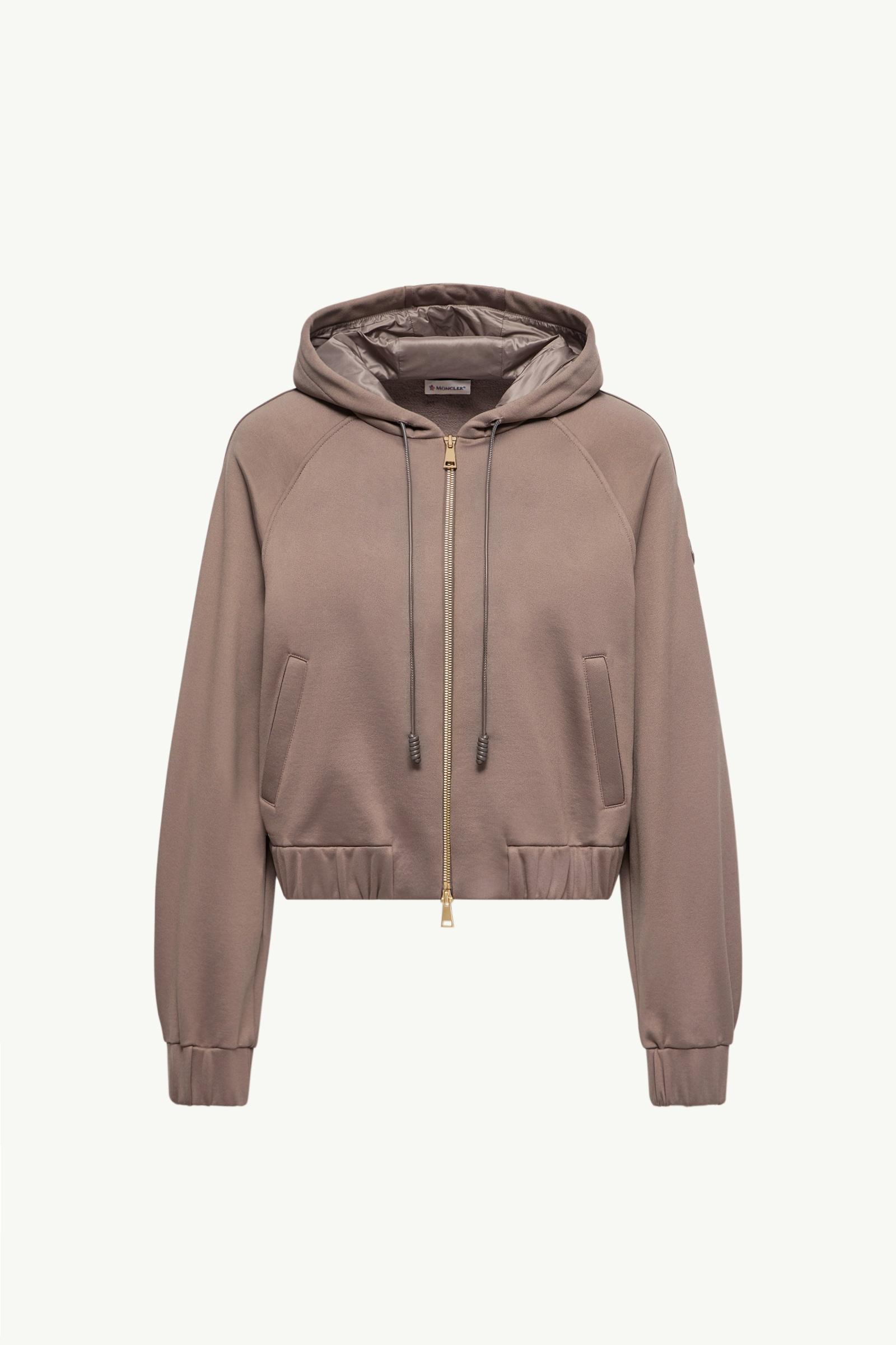 Technical Fleece Zip-Up Cardigan Women Taupe Moncler, 1 of 0