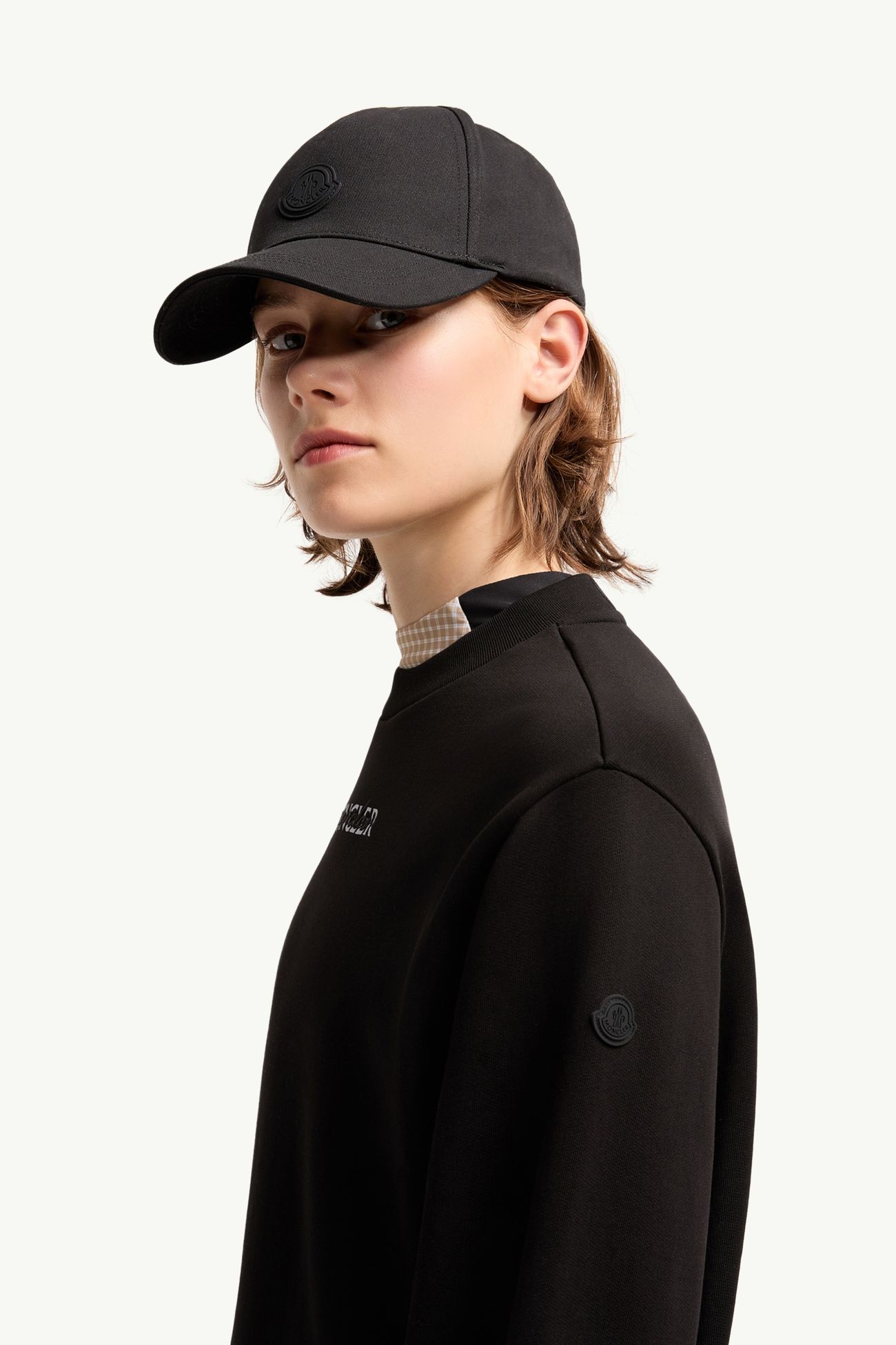棉質抓毛標誌裝飾衛衣 女士 黑色 Moncler 1