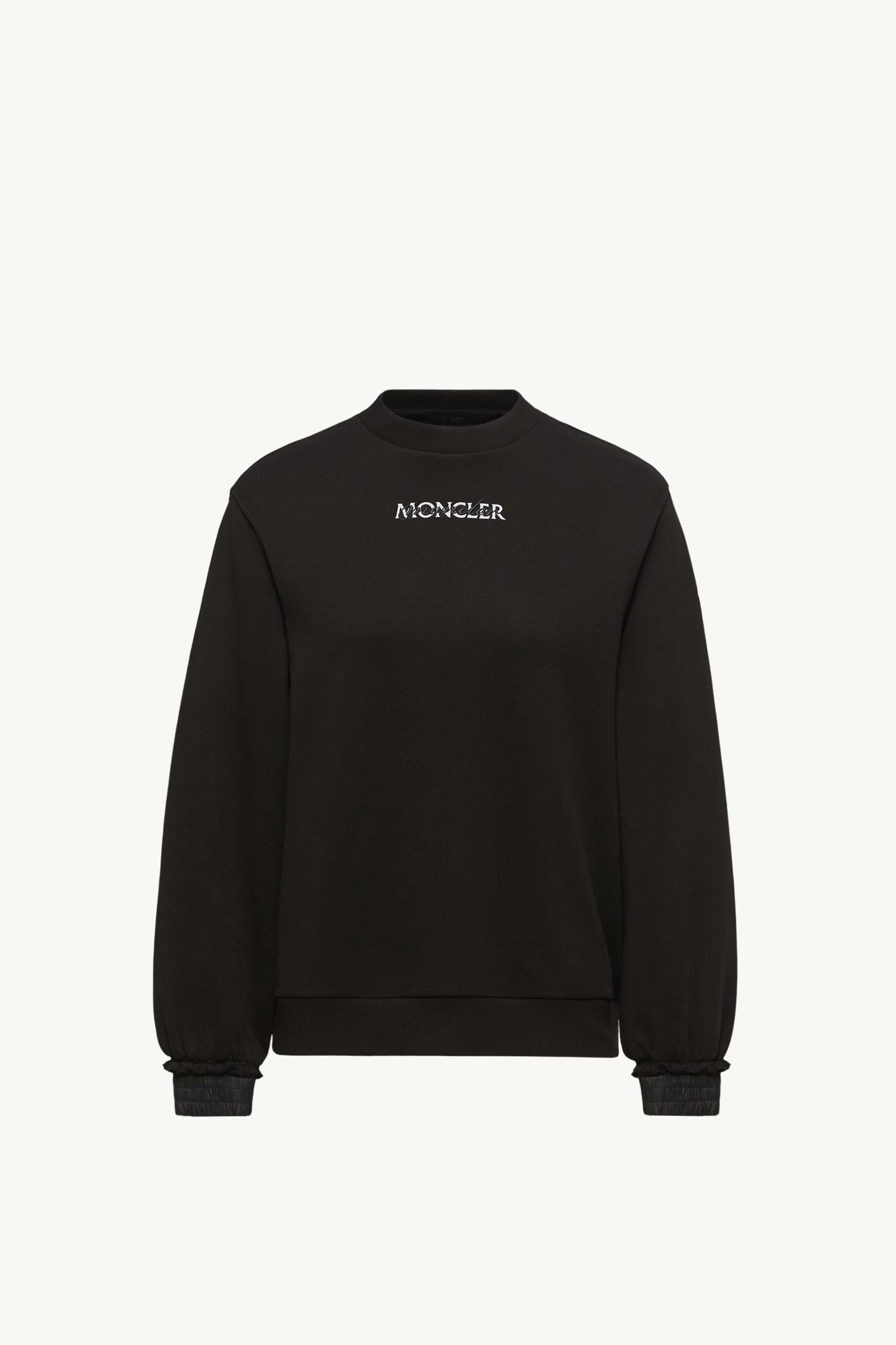Cotton Fleece Logo Sweatshirt Women Black Moncler, 1 of 0