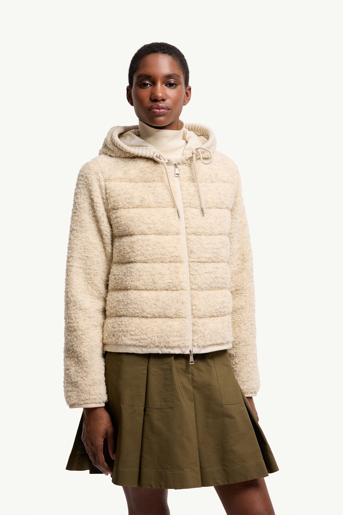 테디 패딩 집업 후디 여성 화이트 아이보리 Moncler 3