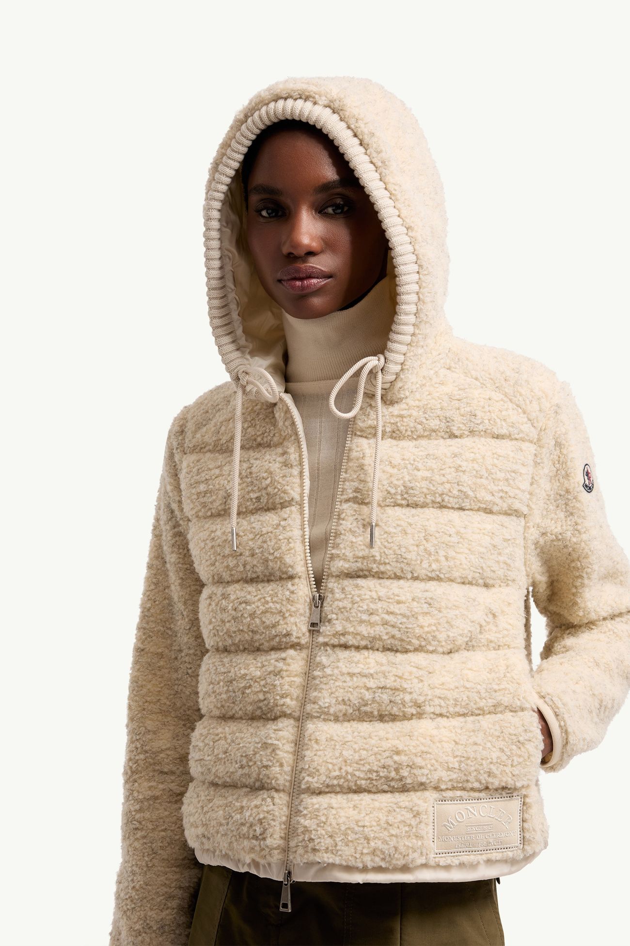 테디 패딩 집업 후디 여성 화이트 아이보리 Moncler 5