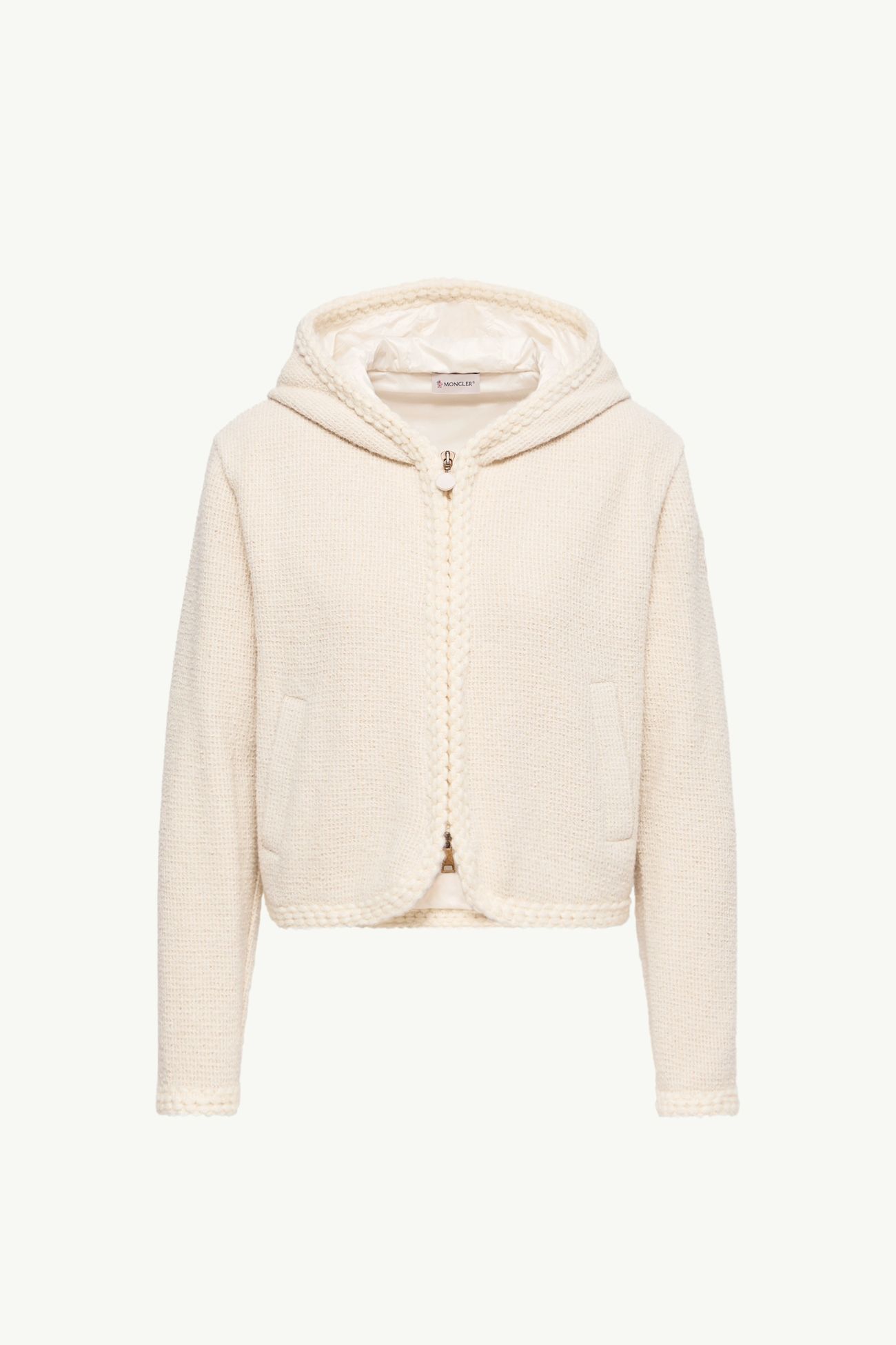 와플 니트 집업 후디 여성 화이트 아이보리 Moncler 2