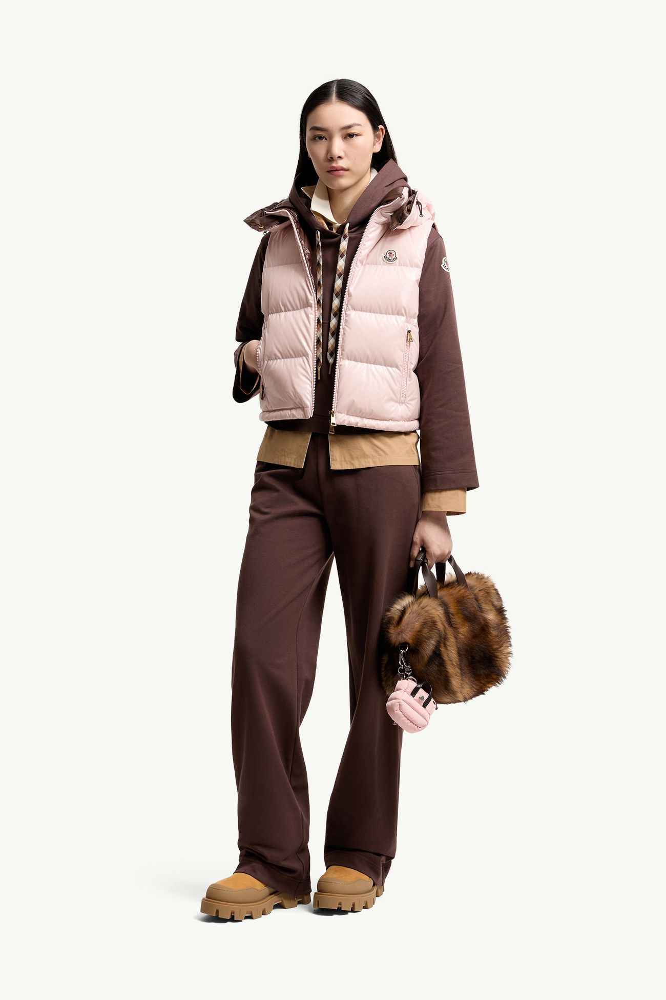 標誌裝飾棉質混紡運動褲 女士 啡色 Moncler 0