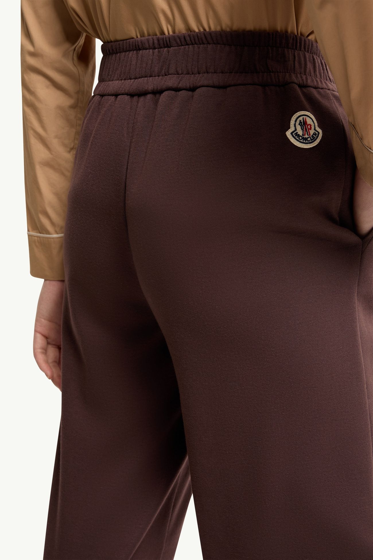 Logo Cotton Blend Track Pants Women Brown Moncler 5