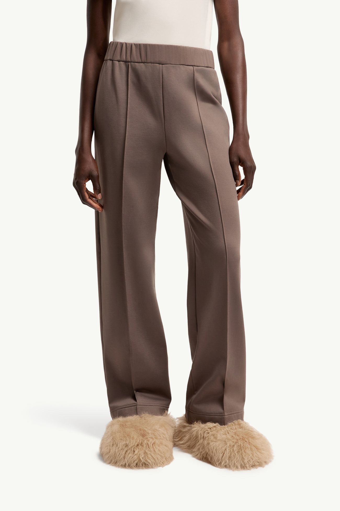 Technical Fleece Track Pants Women Taupe Moncler 3