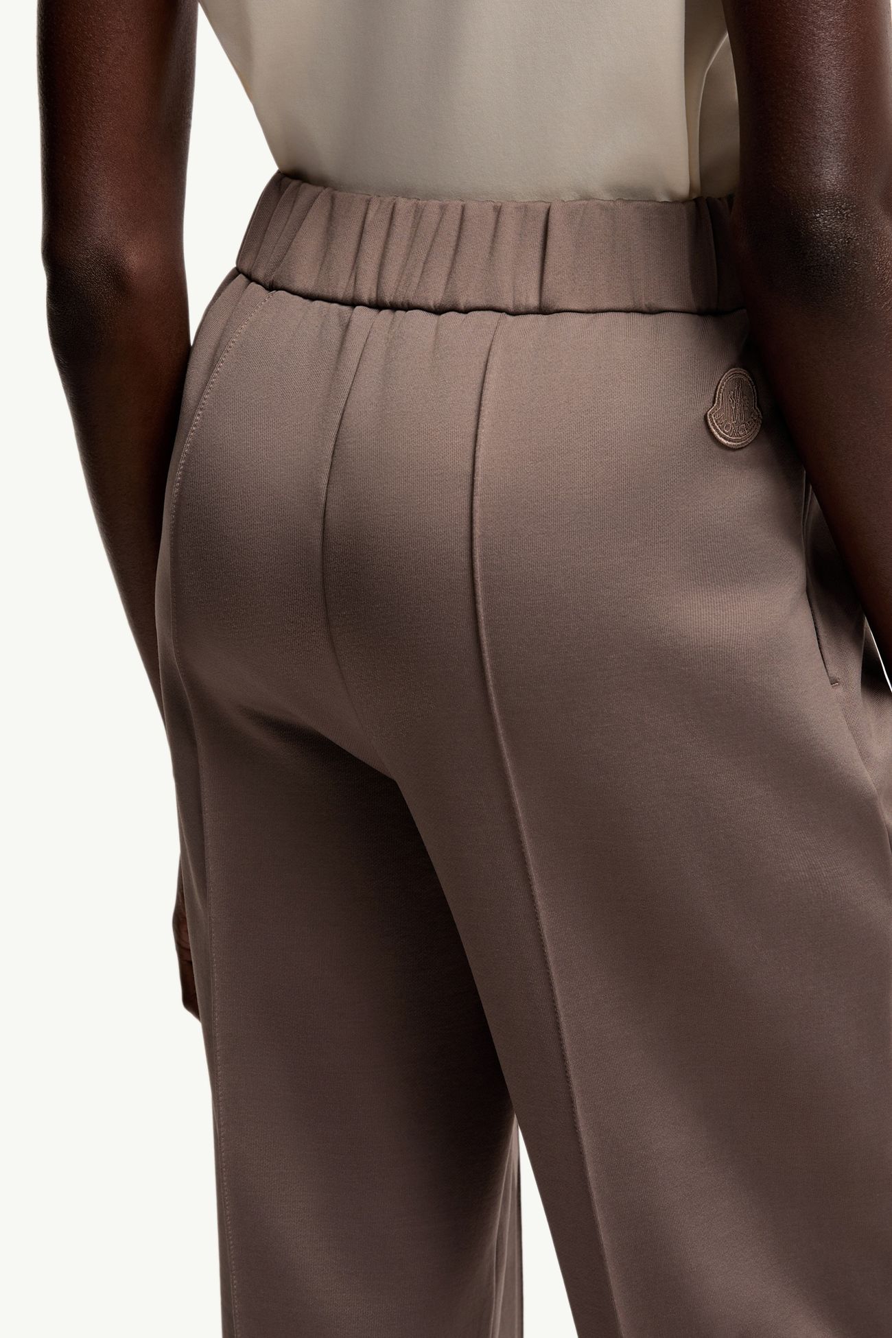 Technical Fleece Track Pants Women Taupe Moncler 5