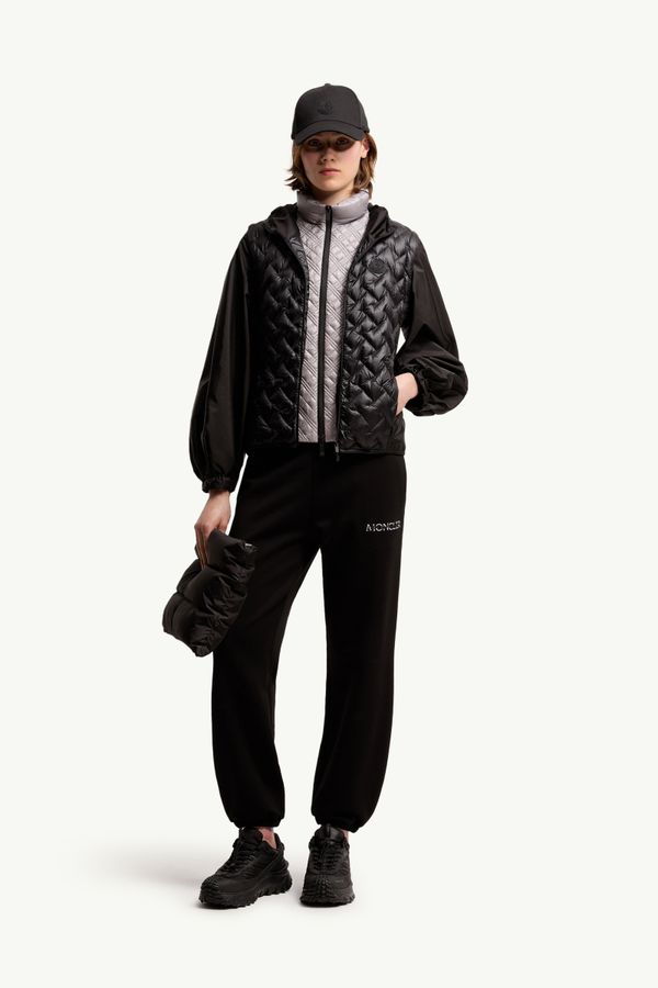 Logo Cotton Sweatpants Women Black Moncler 0
