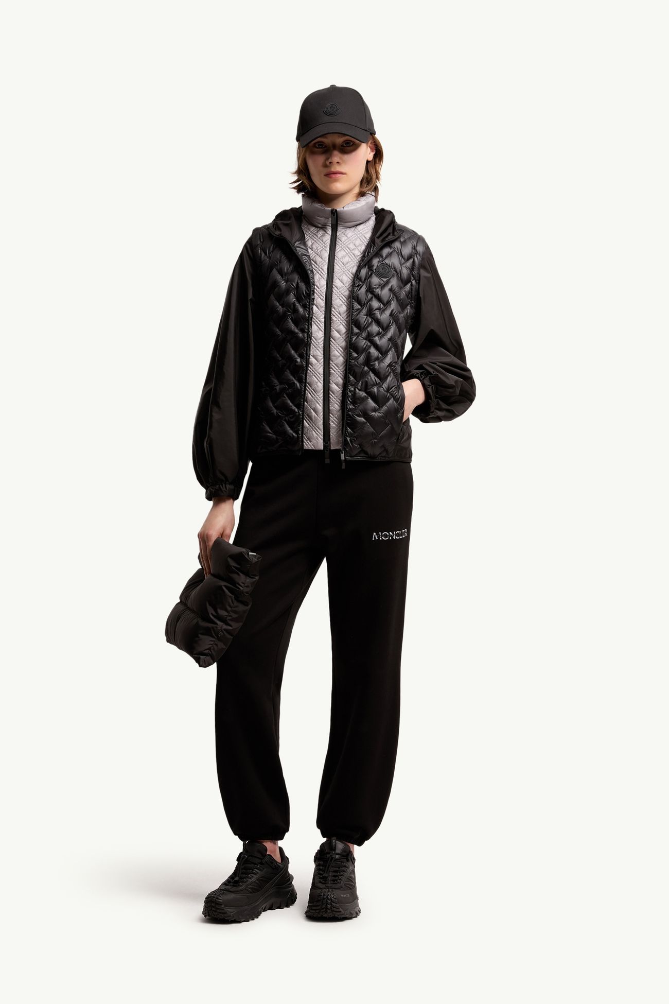 Pantalon de survêtement en coton à logo Femmes Noir Moncler 0