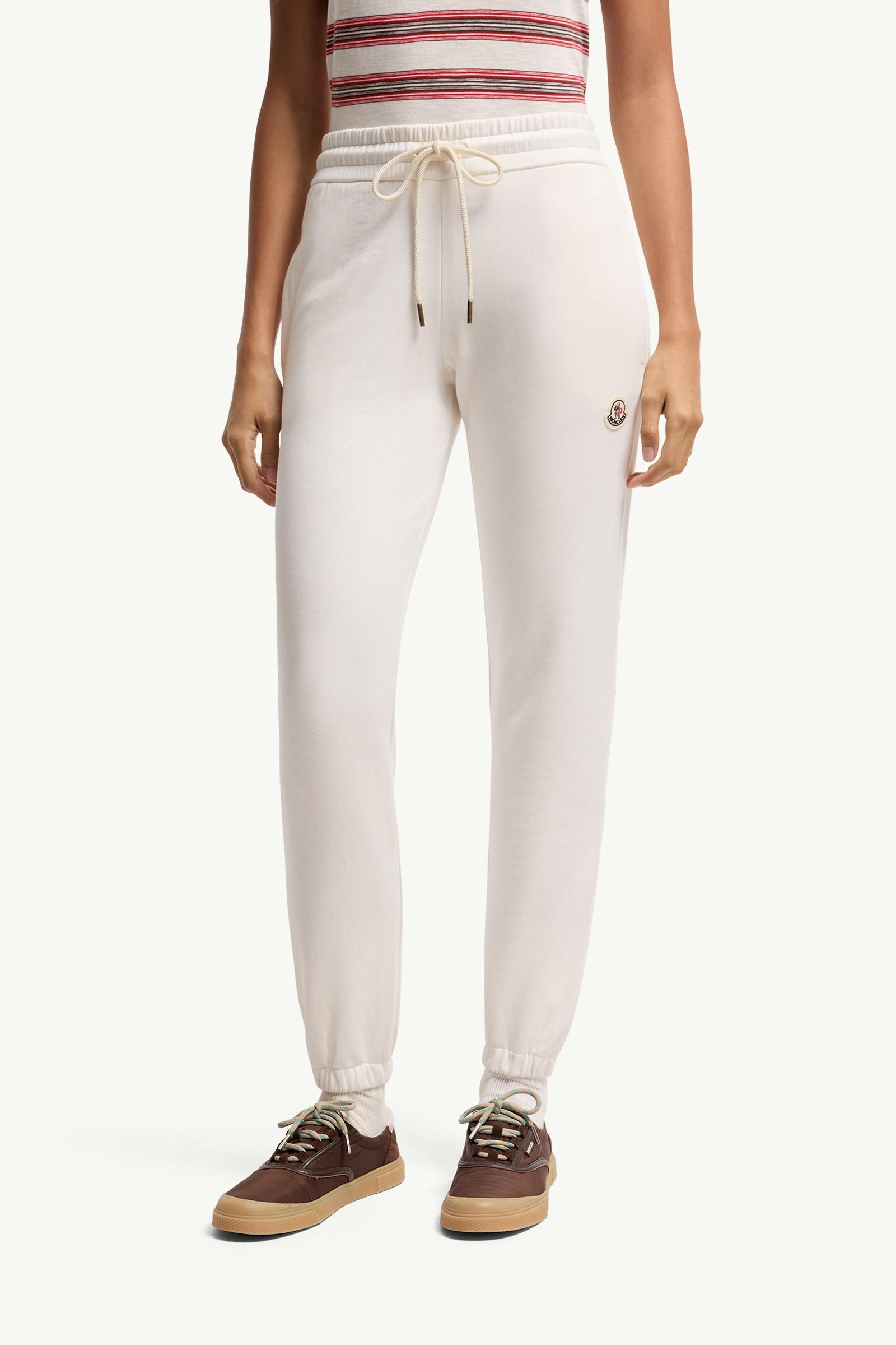 White Logo Cotton Blend Fleece Sweatpants - Pants & Shorts for