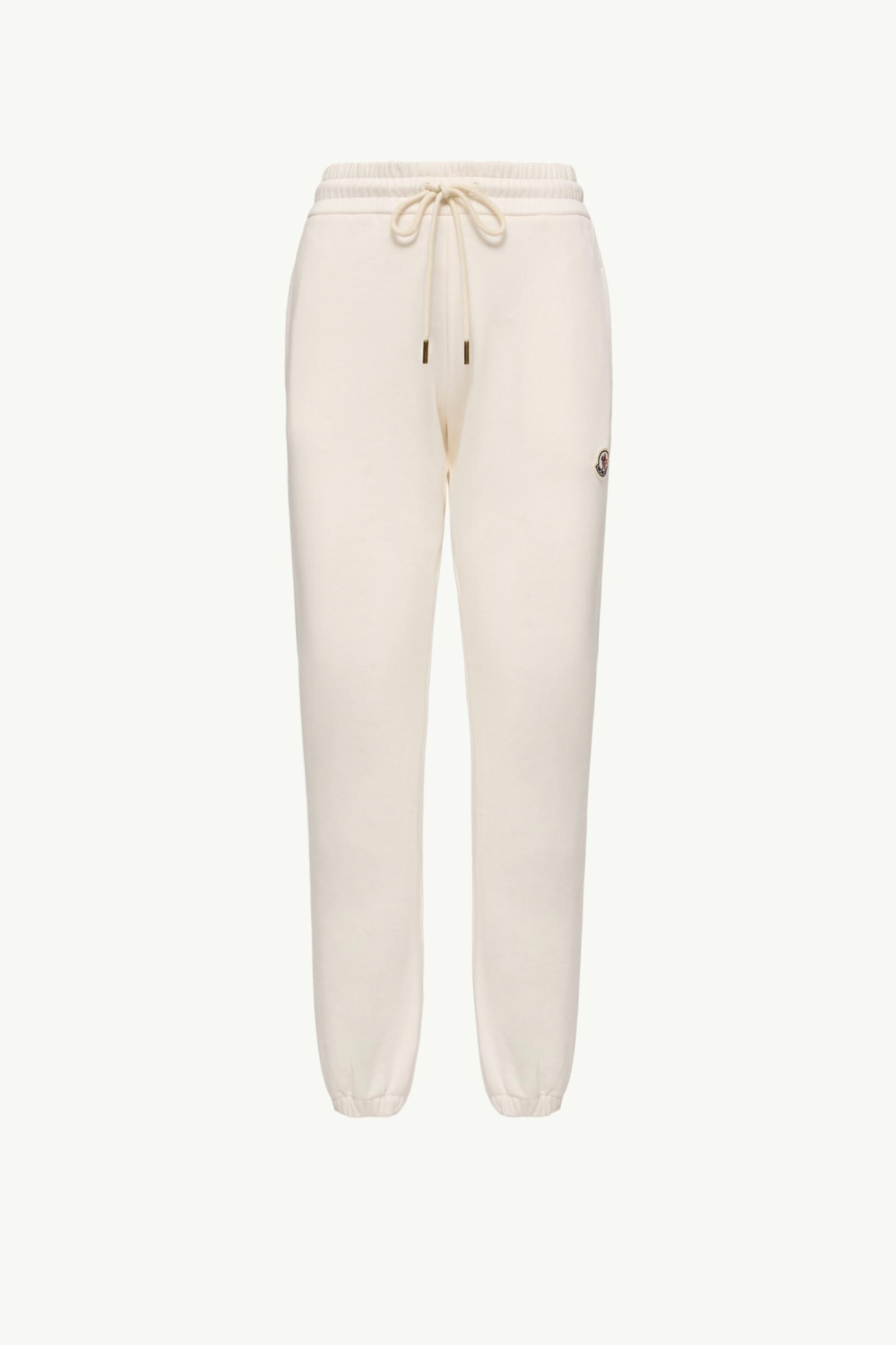 Logo Cotton Blend Fleece Track Pants Women White Moncler, 1 of 0