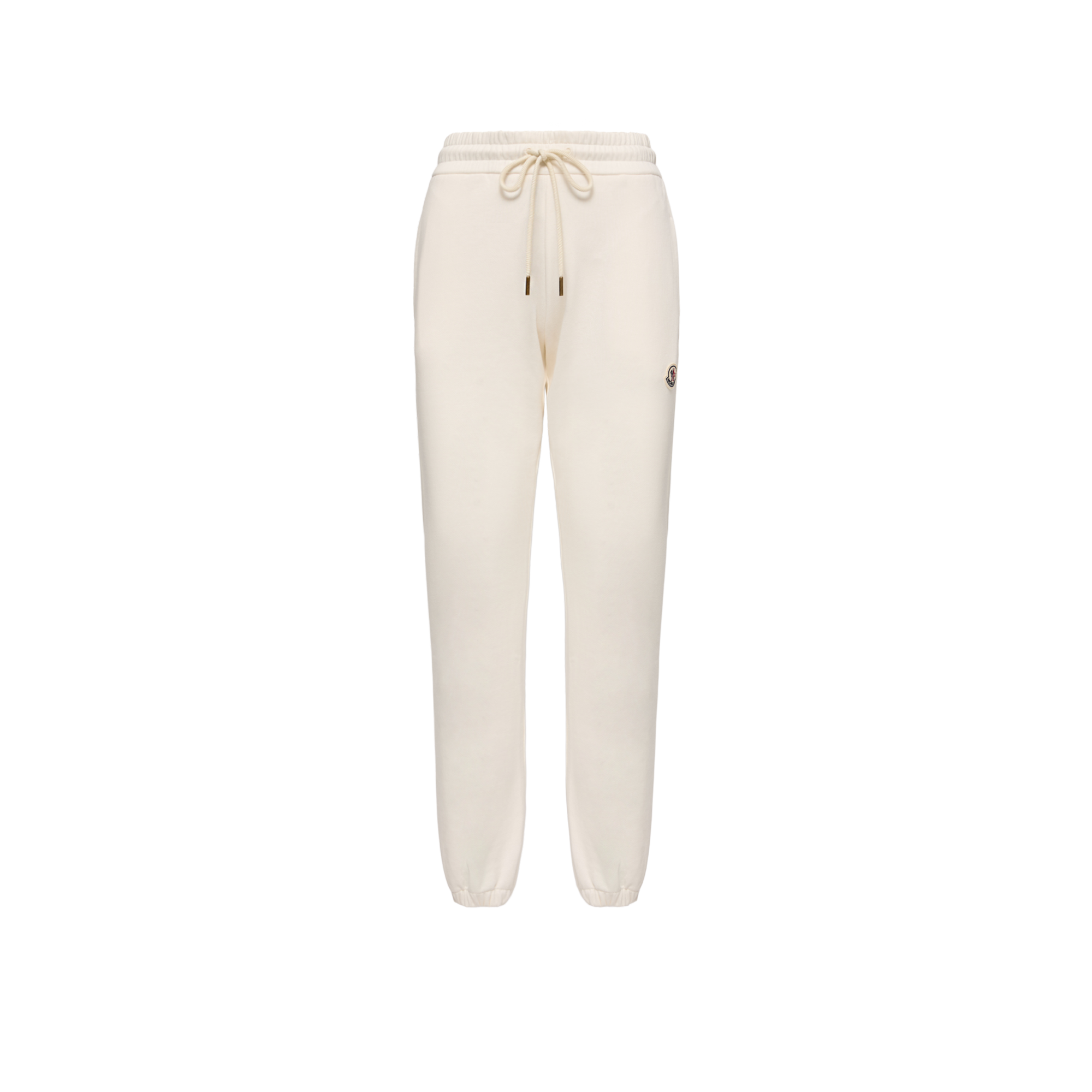Moncler   Logo Cotton Blend Fleece Track Pants for Women in White, Size: M