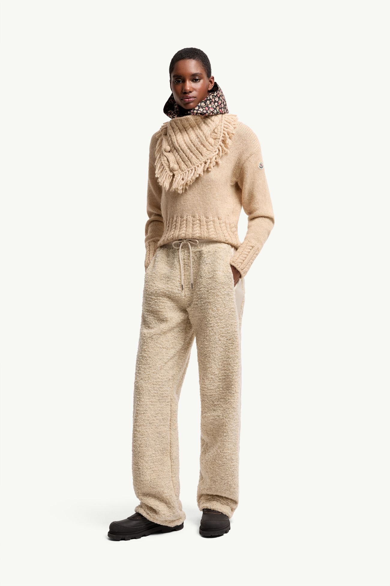 Teddy Track Pants Women White Ivory Moncler 0
