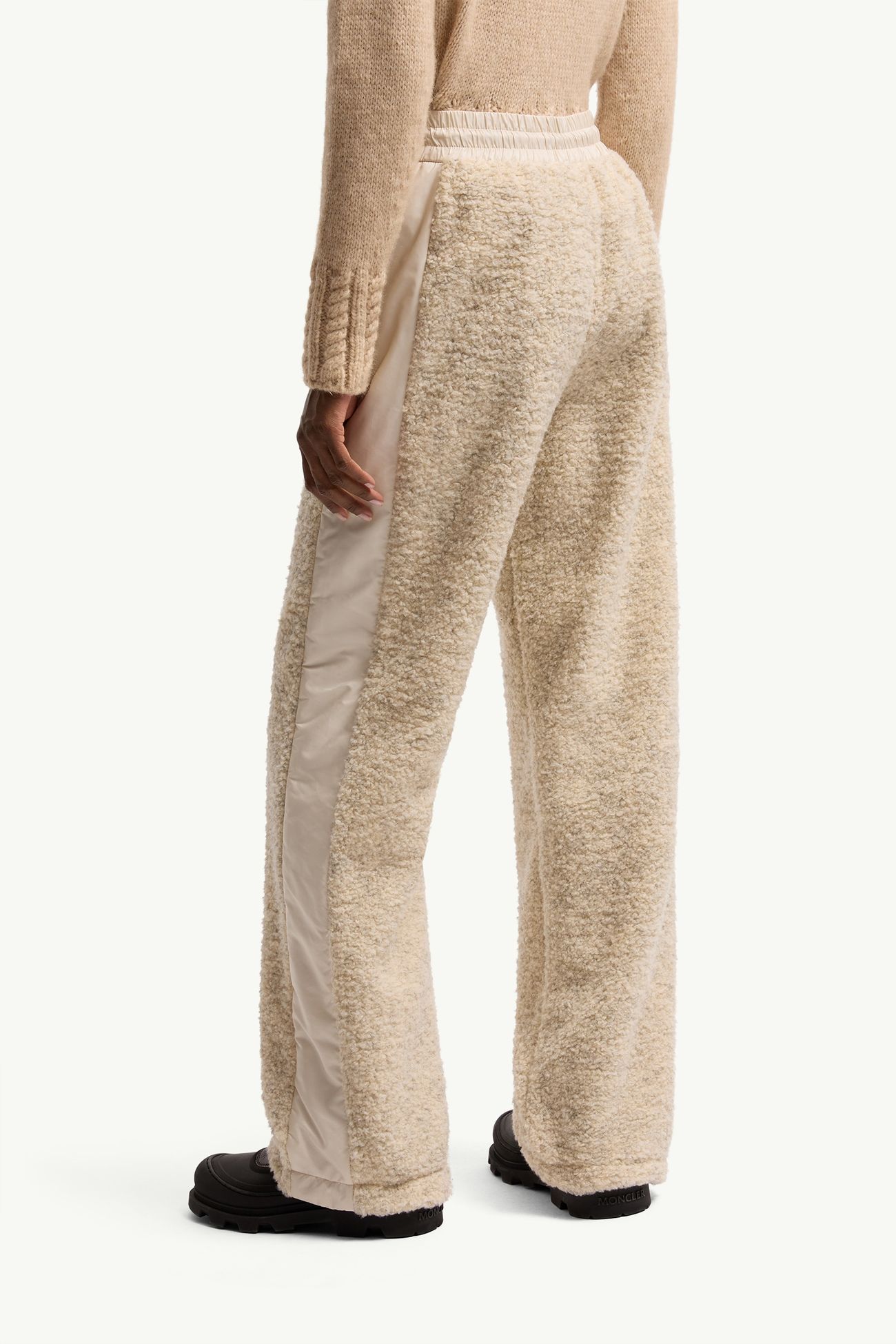 Pantaloni sportivi effetto teddy Donna Bianco Avorio Moncler 4