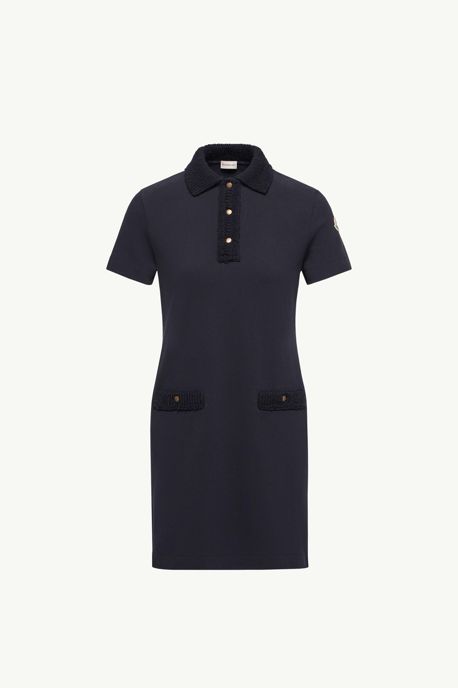 Cotton Piquet Polo Mini Dress Women Dark Blue Moncler, 1 of 0